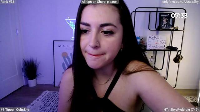 Gallery image thumbnail from AlyssaShy's myfreecams stream on, 04/13/2024, 24:01 image 9 of 20
