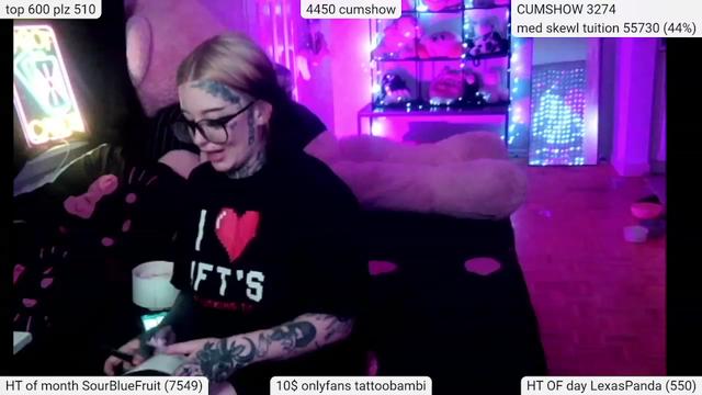 Gallery image thumbnail from Tattoobambi's myfreecams stream on, 03/12/2024, 06:08 image 7 of 20