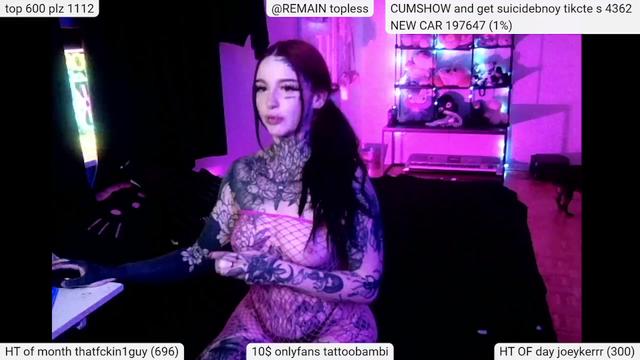 Gallery image thumbnail from Tattoobambi's myfreecams stream on, 04/10/2024, 04:20 image 18 of 20