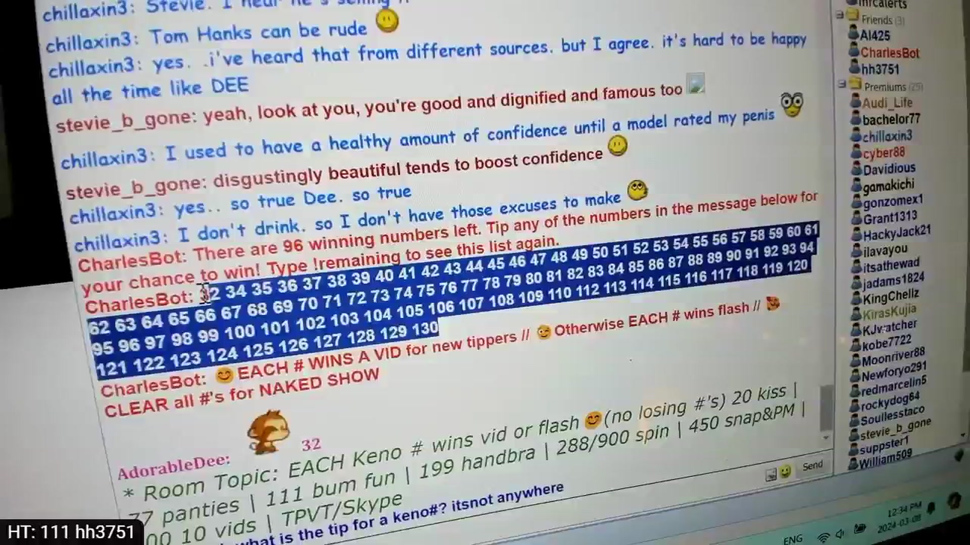 Gallery image thumbnail from AdorableDee's myfreecams stream on, 03/08/2024, 20:48 image 9 of 20