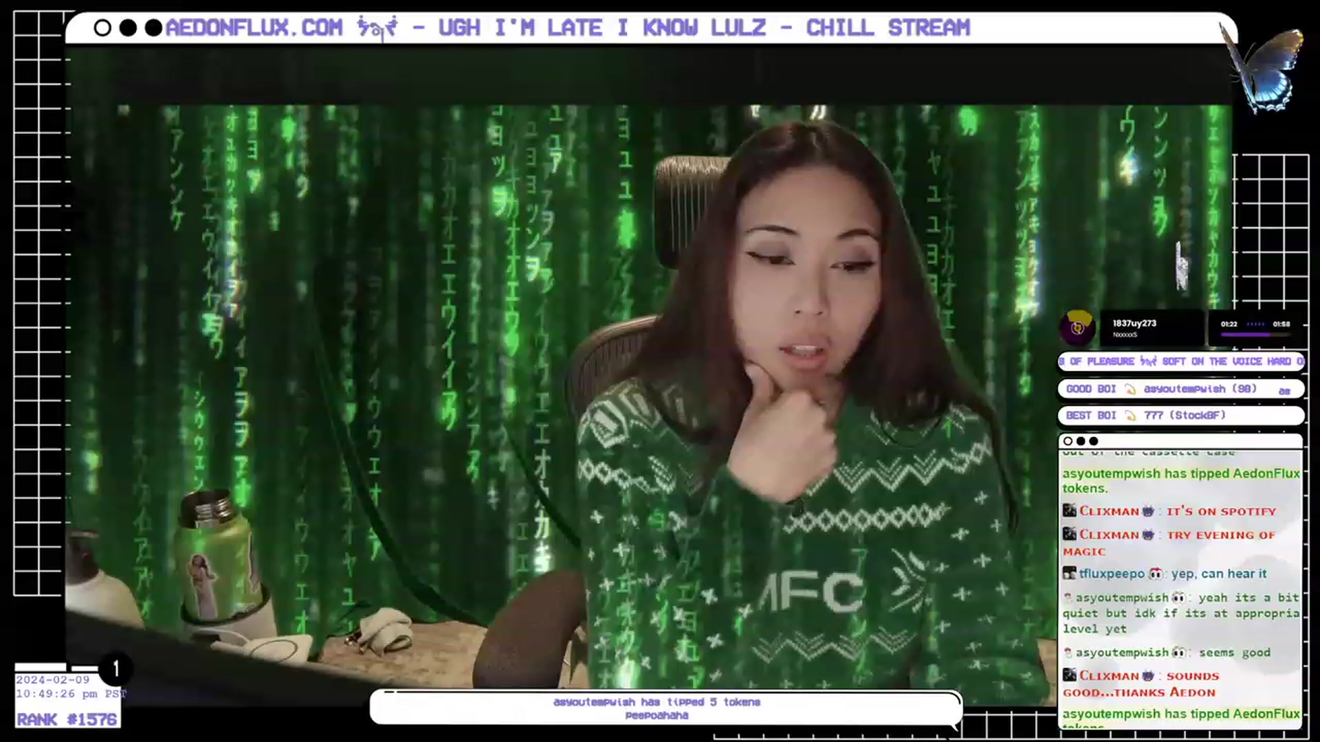 Gallery image thumbnail from AedonFlux's myfreecams stream on, 02/10/2024, 07:32 image 5 of 20
