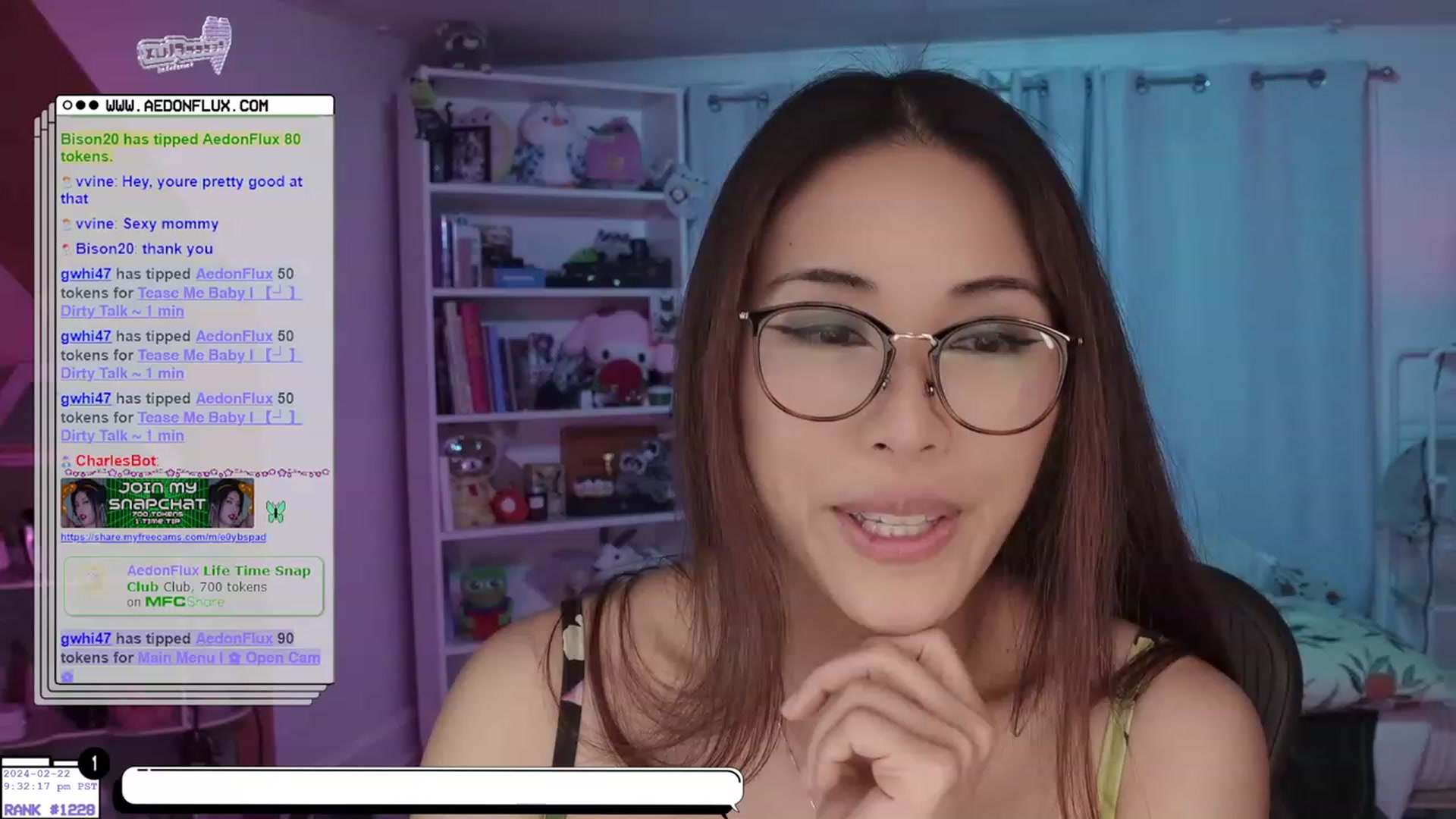 Gallery image thumbnail from AedonFlux's myfreecams stream on, 02/23/2024, 08:20 image 3 of 20