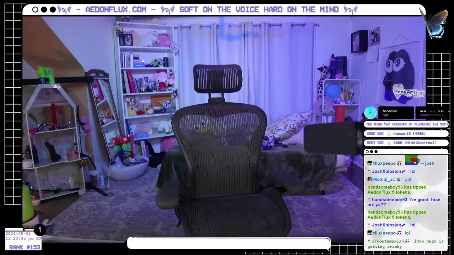 Gallery image thumbnail from AedonFlux's myfreecams stream on, 05/03/2024, 07:19 image 4 of 20