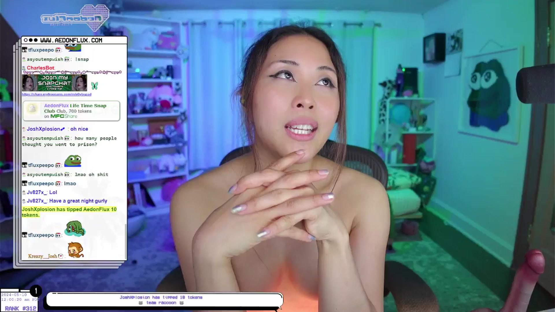 Gallery image thumbnail from AedonFlux's myfreecams stream on, 05/10/2024, 07:02 image 20 of 20