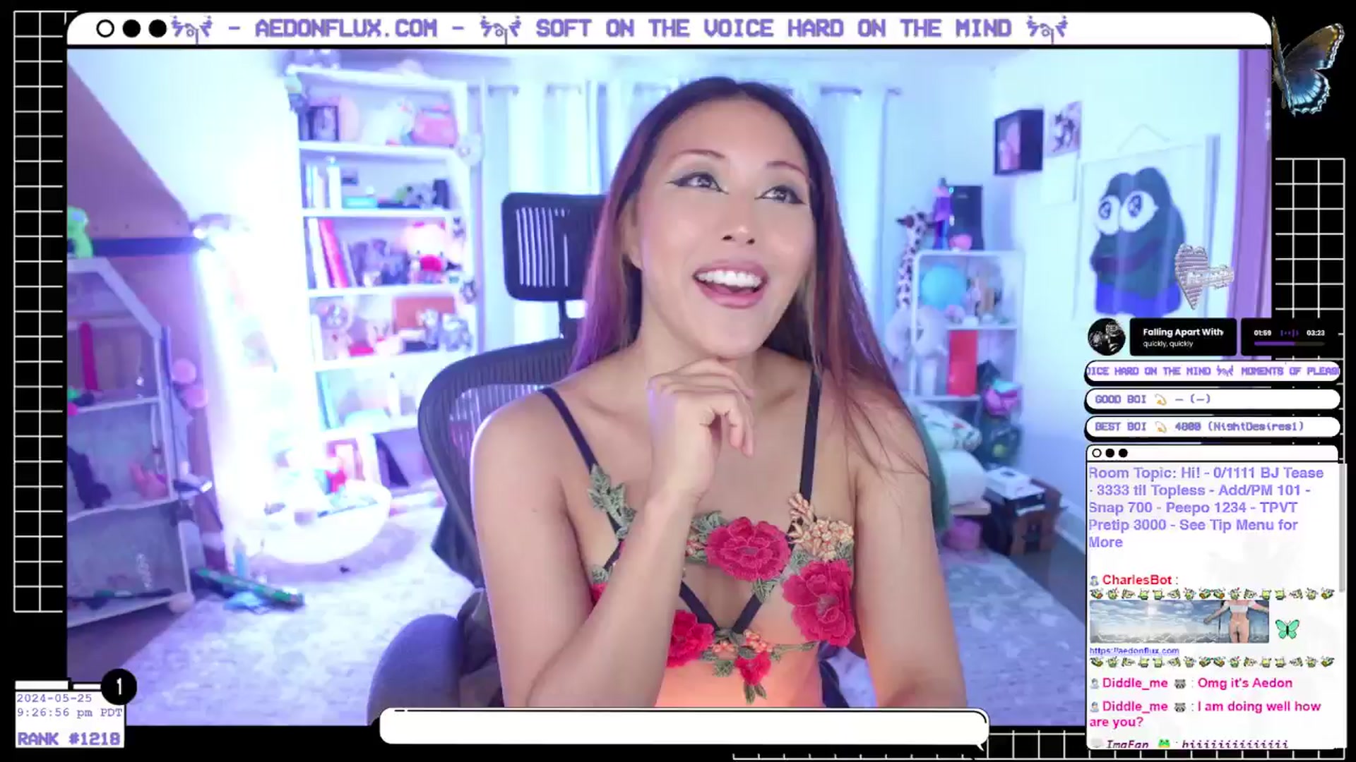 Gallery image thumbnail from AedonFlux's myfreecams stream on, 05/26/2024, 06:31 image 1 of 20