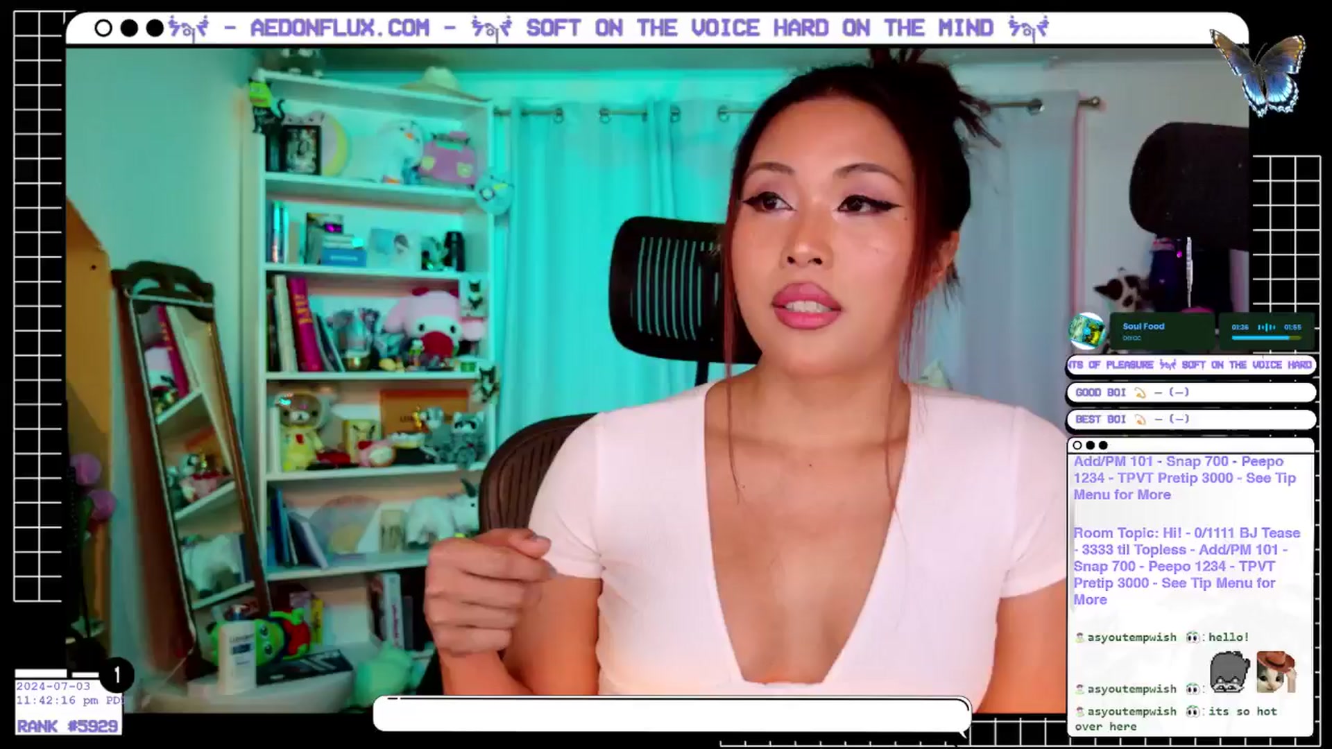 Gallery image thumbnail from AedonFlux's myfreecams stream on, 07/04/2024, 07:13 image 7 of 20