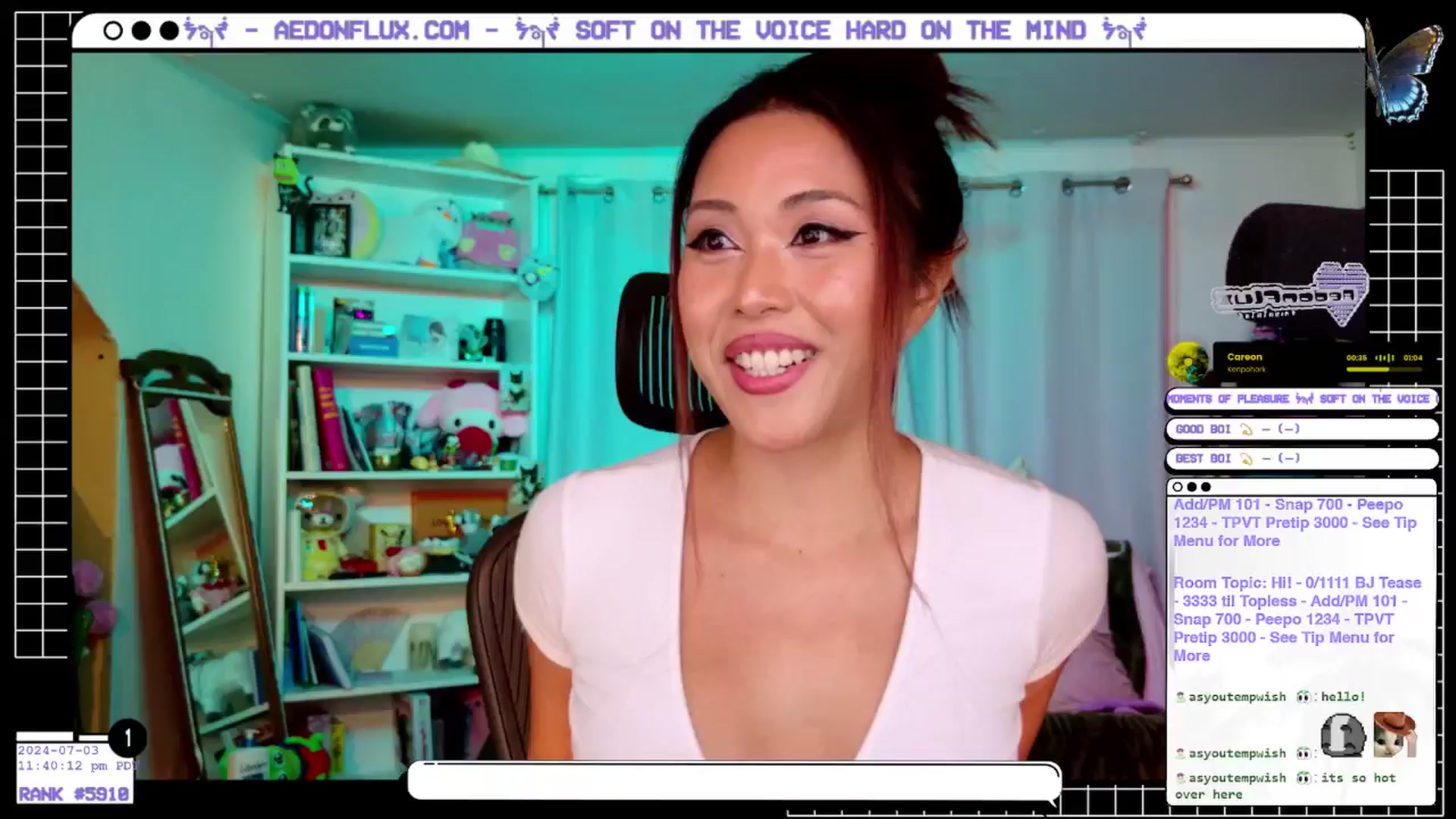 Gallery image thumbnail from AedonFlux's myfreecams stream on, 07/04/2024, 07:13 image 6 of 20