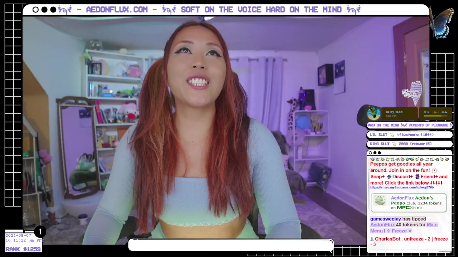Gallery image thumbnail from AedonFlux's myfreecams stream on, 08/08/2024, 07:37 image 2 of 20