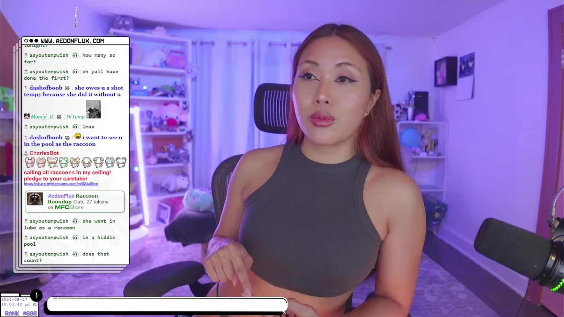 Gallery image thumbnail from AedonFlux's myfreecams stream on, 08/18/2024, 07:34 image 4 of 20