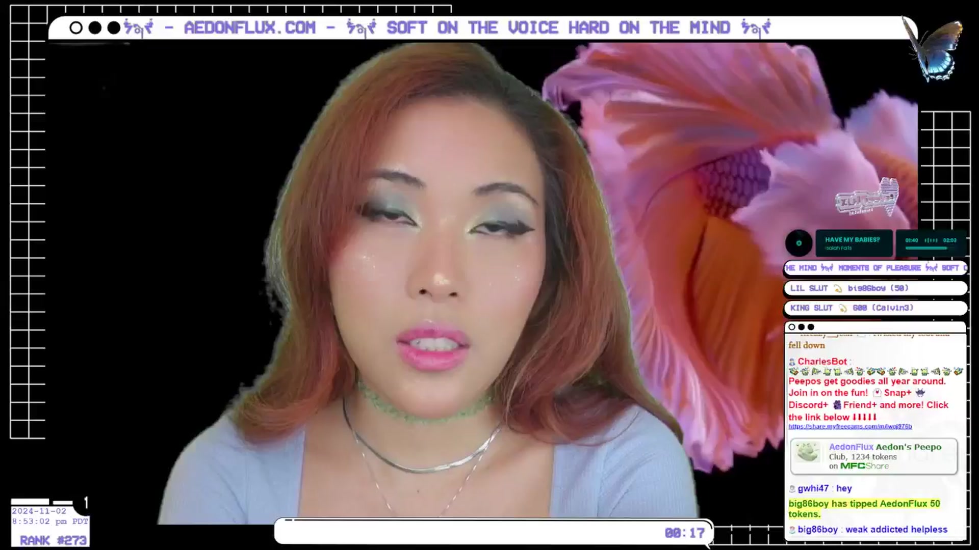 Gallery image thumbnail from AedonFlux's myfreecams stream on, 11/03/2024, 05:21 image 2 of 20