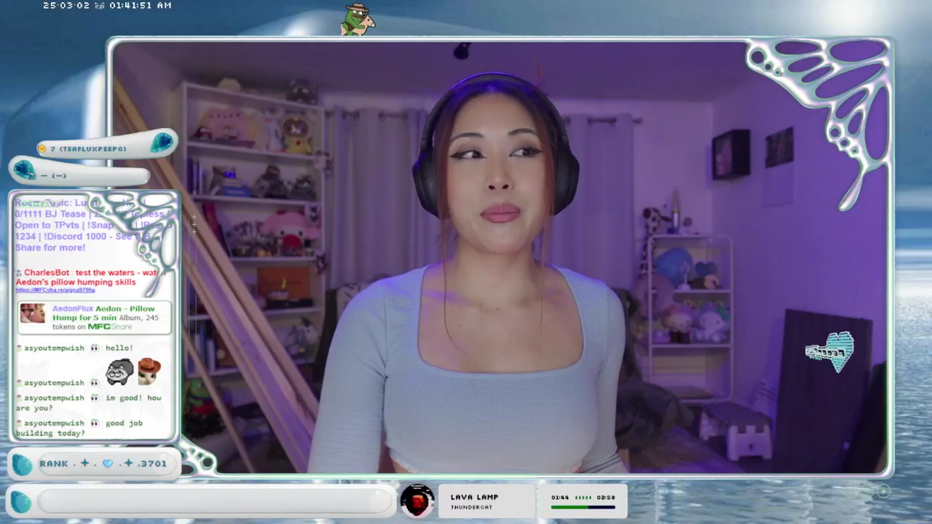Gallery image thumbnail from AedonFlux's myfreecams stream on, 03/02/2025, 08:09 image 2 of 20