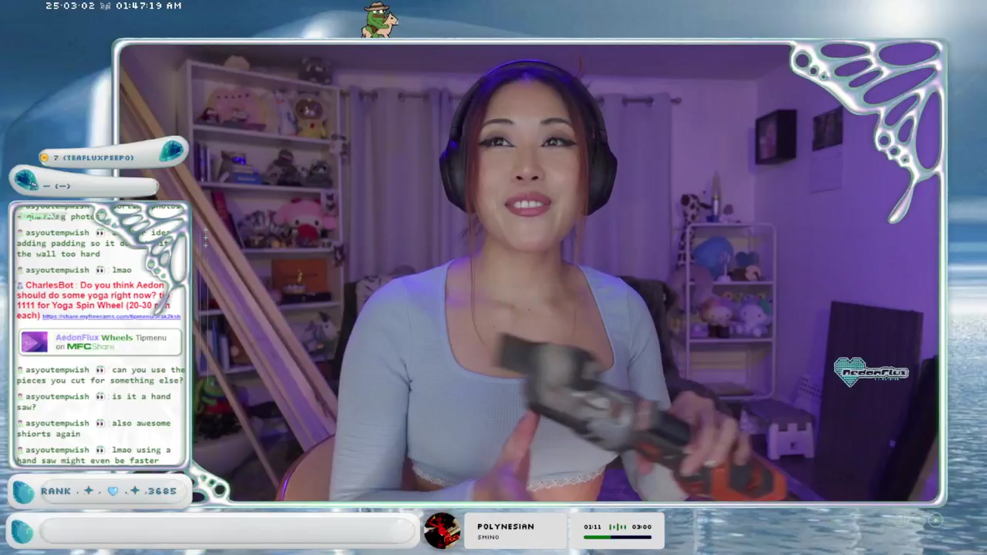 Gallery image thumbnail from AedonFlux's myfreecams stream on, 03/02/2025, 08:09 image 6 of 20
