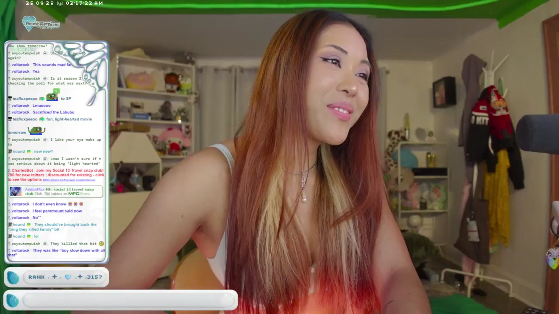 Gallery image thumbnail from AedonFlux's myfreecams stream on, 09/28/2025, 08:02 image 10 of 20