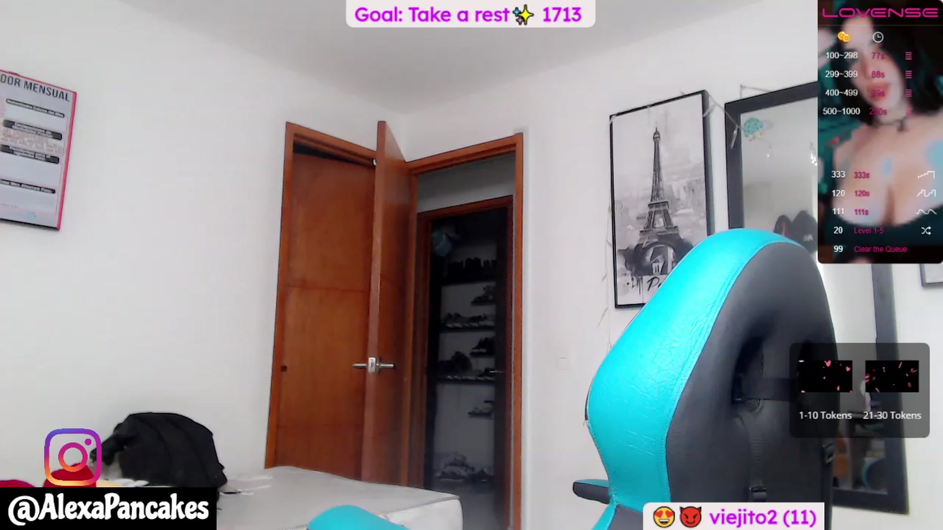 Gallery image thumbnail from Alexapancakes's myfreecams stream on, 04/17/2023, 23:32 image 8 of 20