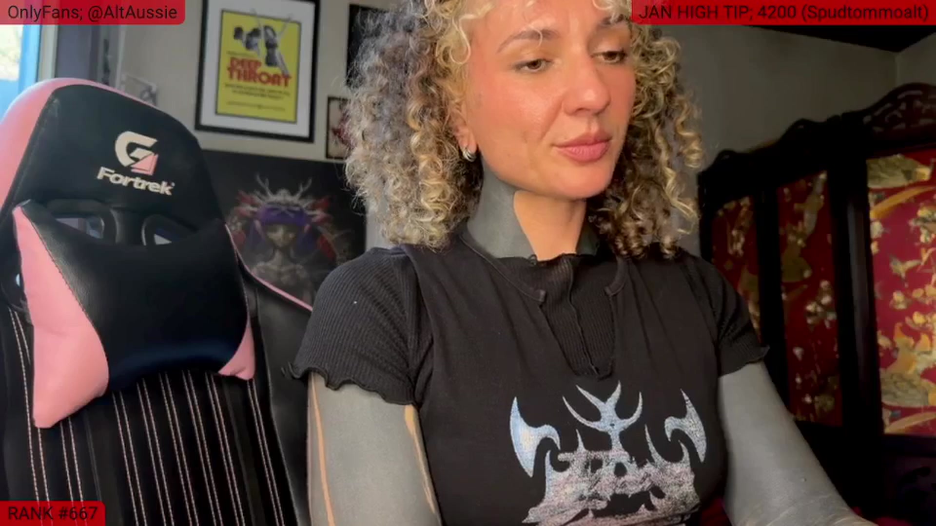 Gallery image thumbnail from Alt_Aussie's myfreecams stream on, 01/24/2025, 09:45 image 4 of 20
