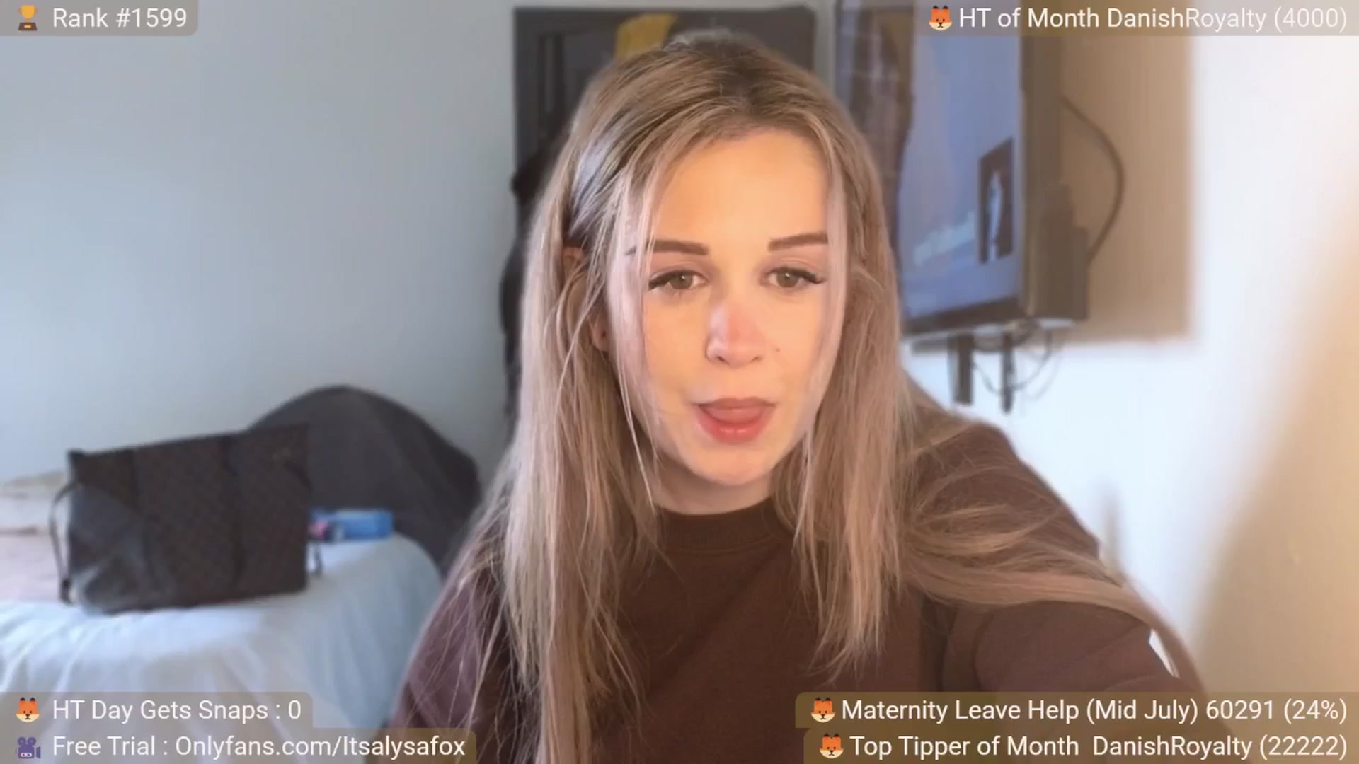 Gallery image thumbnail from Alysafox's myfreecams stream on, 06/25/2025, 20:47 image 1 of 20