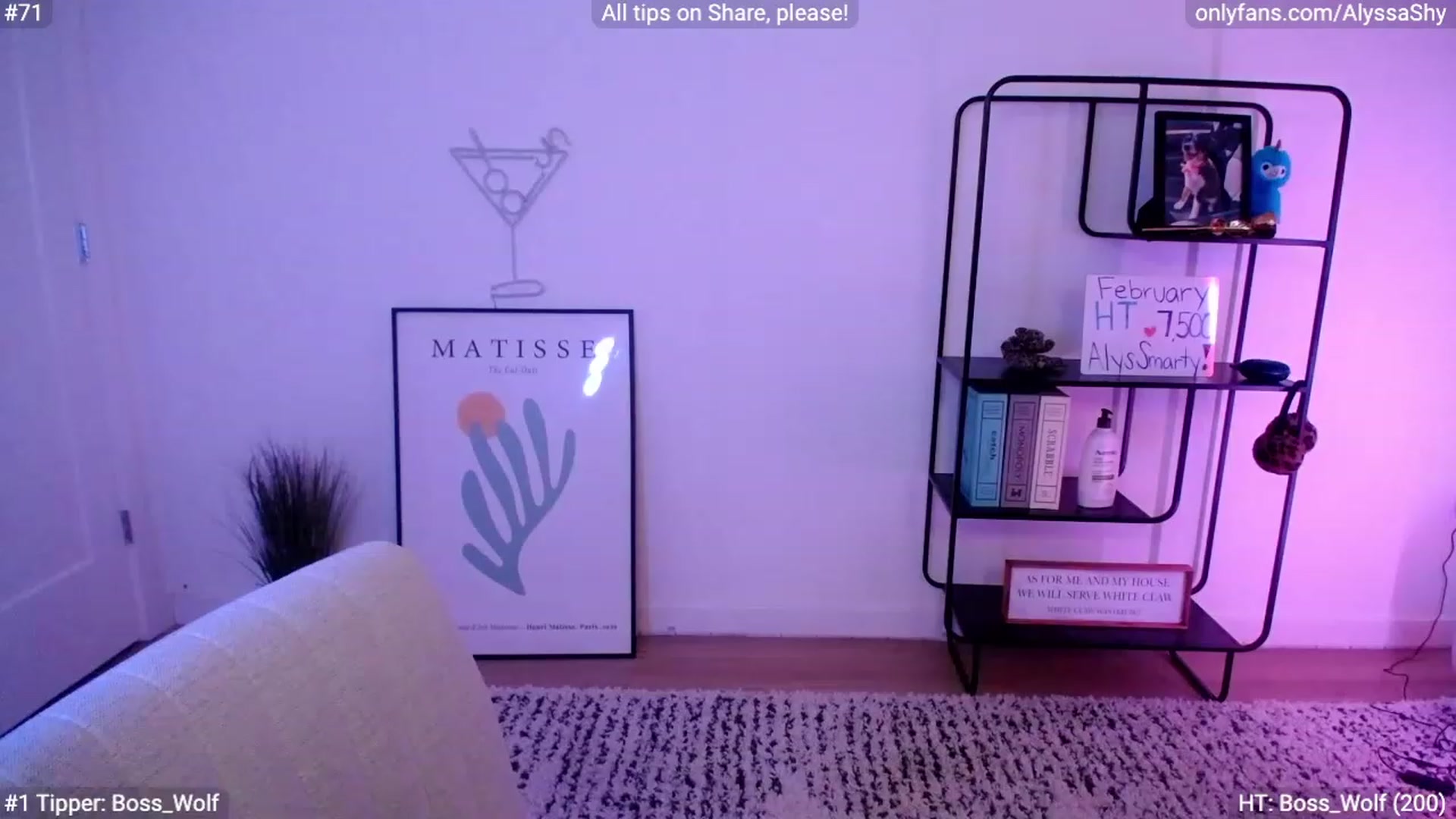Gallery image thumbnail from AlyssaShy's myfreecams stream on, 02/01/2024, 22:12 image 6 of 20