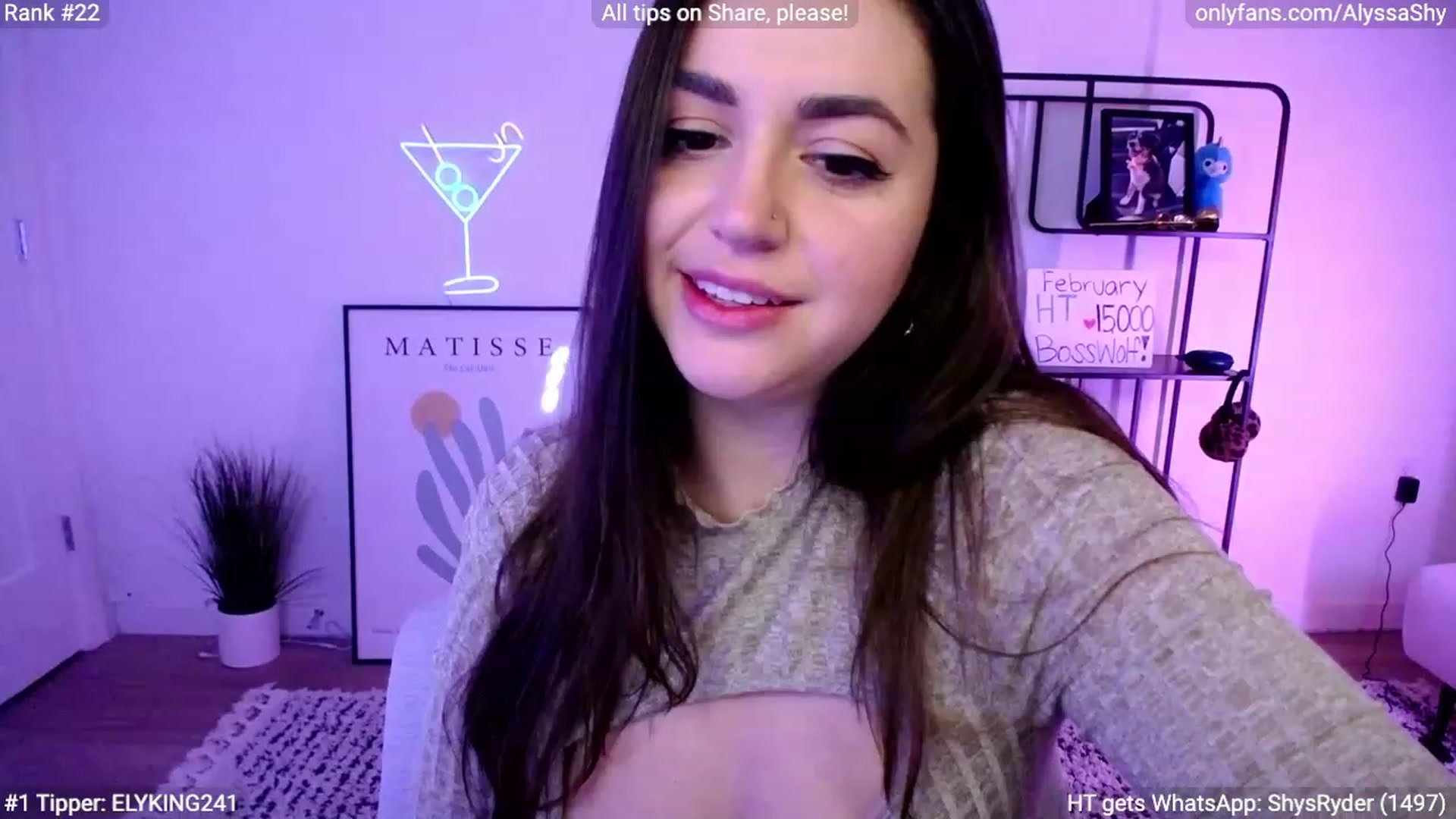 Gallery image thumbnail from AlyssaShy's myfreecams stream on, 02/18/2024, 04:16 image 7 of 20