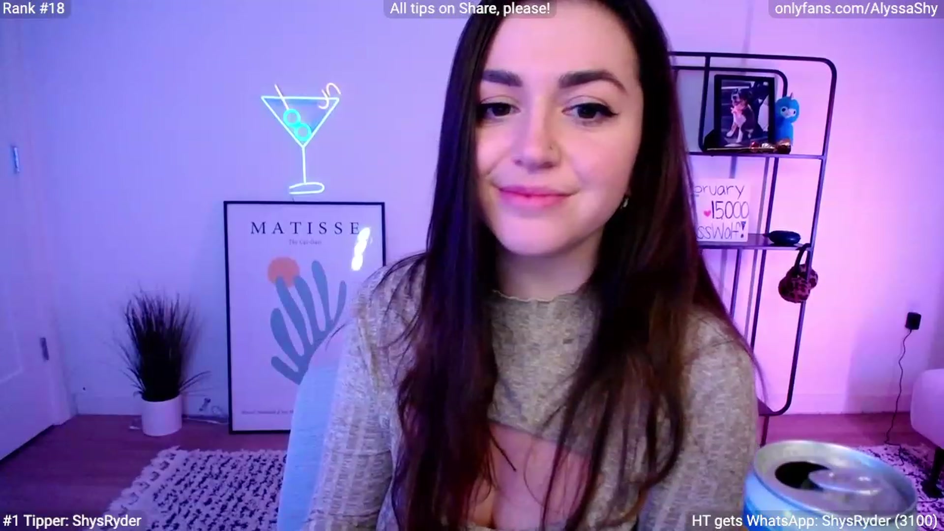 Gallery image thumbnail from AlyssaShy's myfreecams stream on, 02/18/2024, 05:45 image 19 of 20