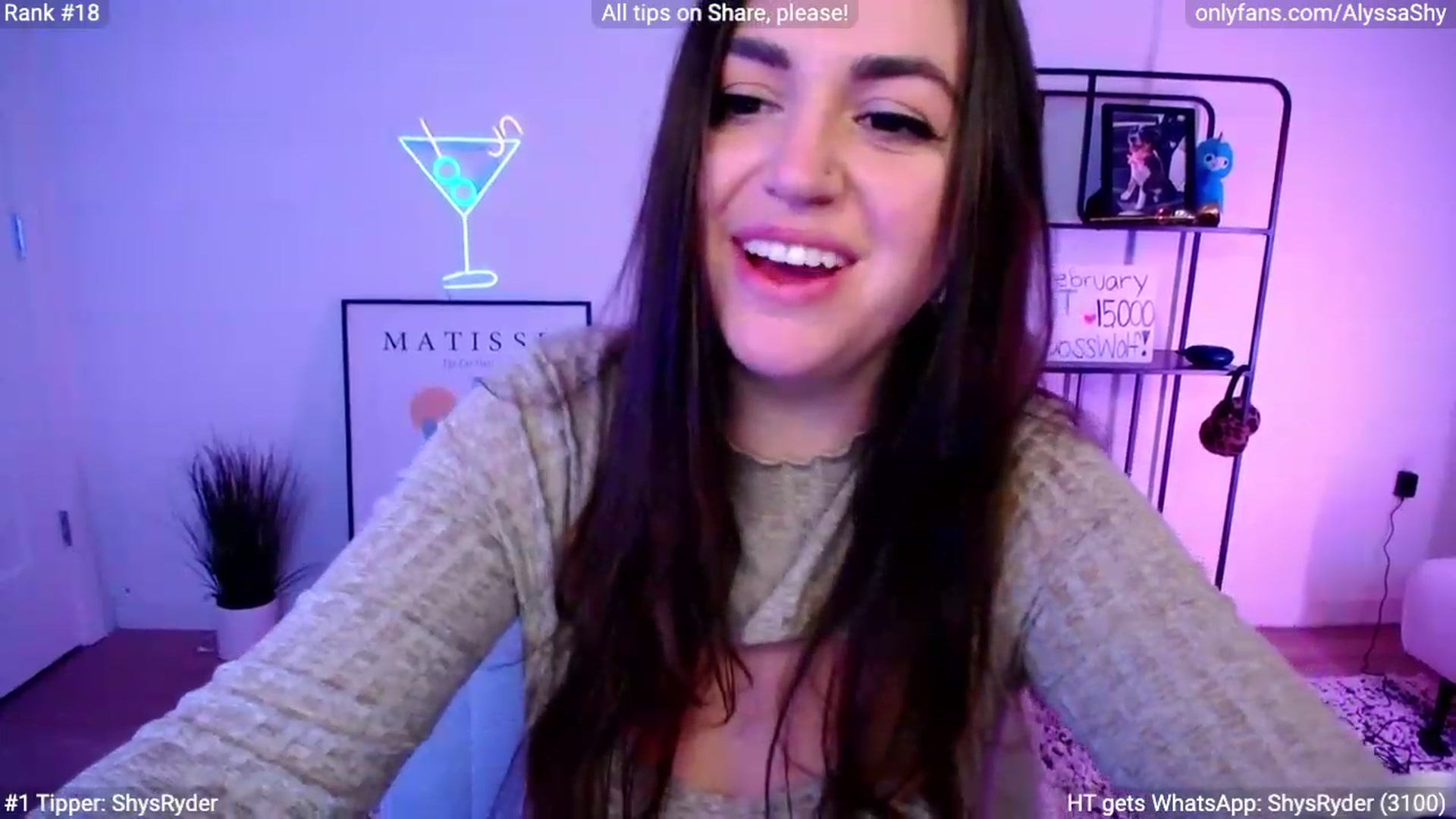 Gallery image thumbnail from AlyssaShy's myfreecams stream on, 02/18/2024, 05:45 image 15 of 20