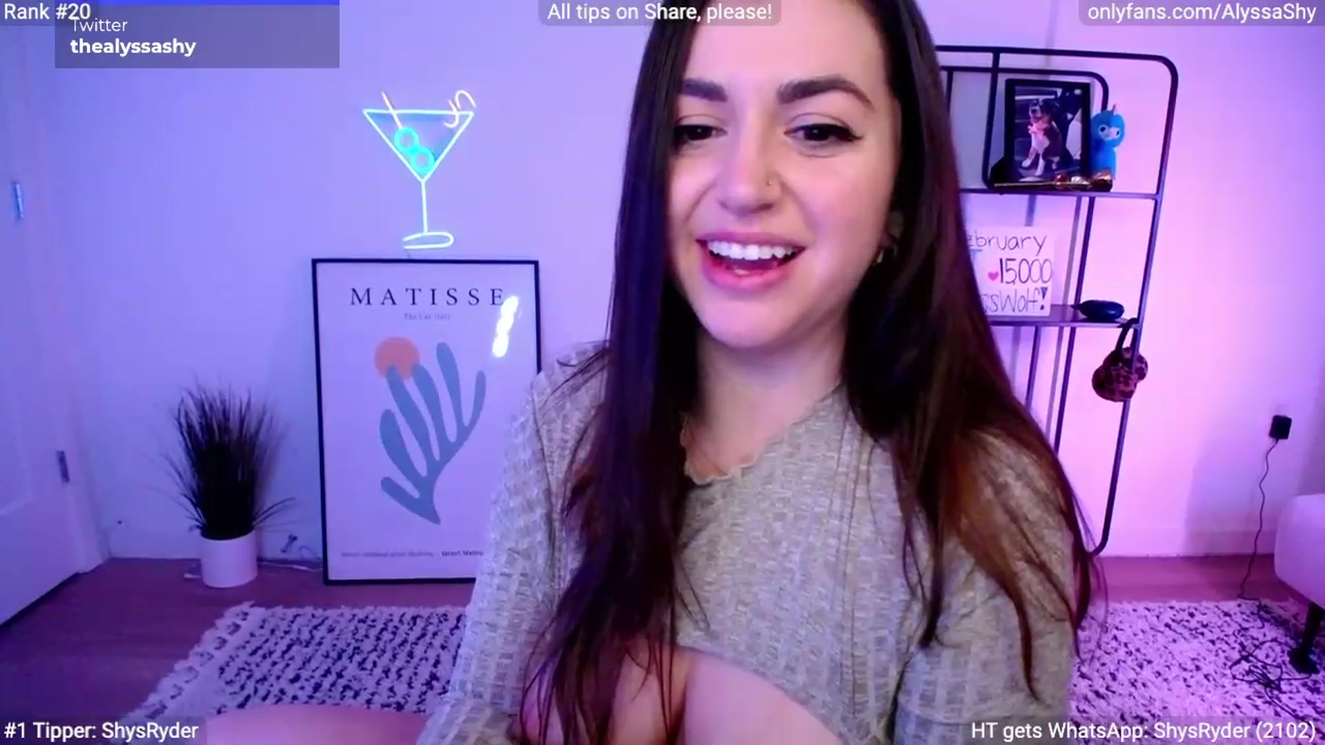 Gallery image thumbnail from AlyssaShy's myfreecams stream on, 02/18/2024, 05:45 image 9 of 20