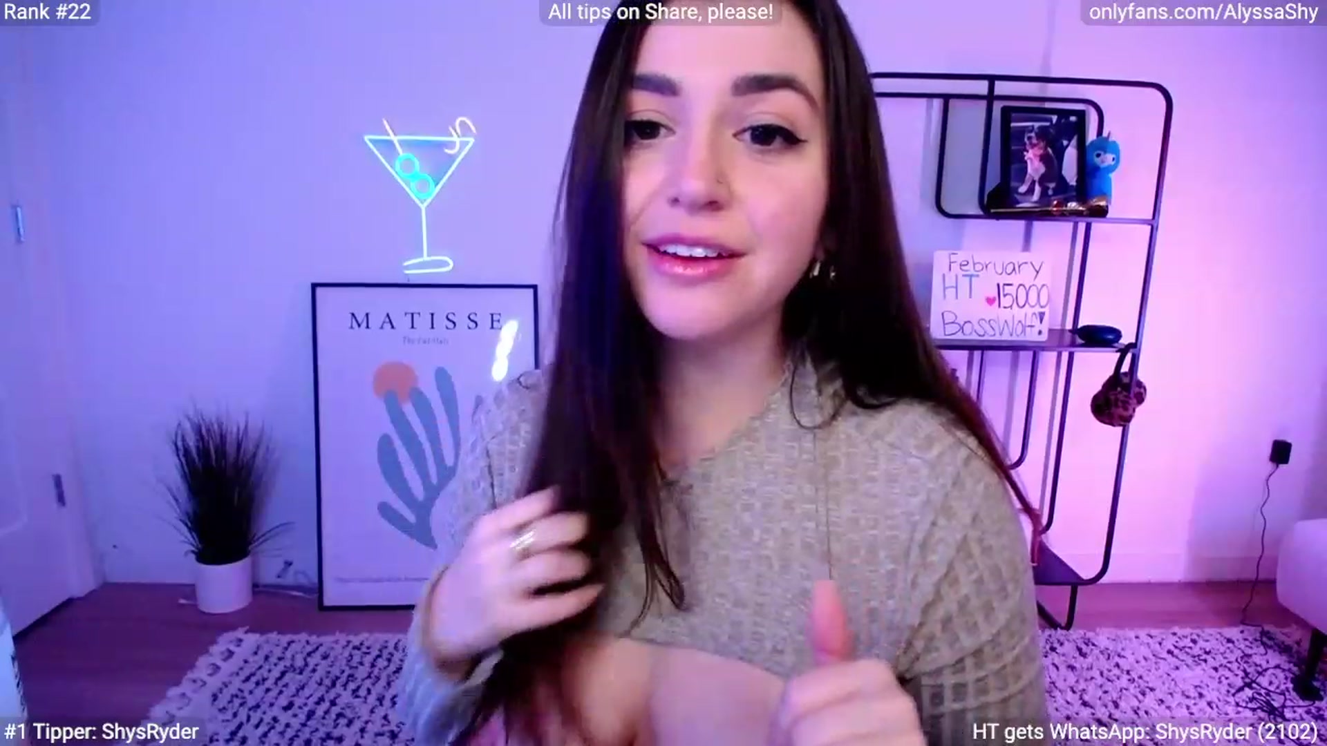 Gallery image thumbnail from AlyssaShy's myfreecams stream on, 02/18/2024, 05:45 image 5 of 20