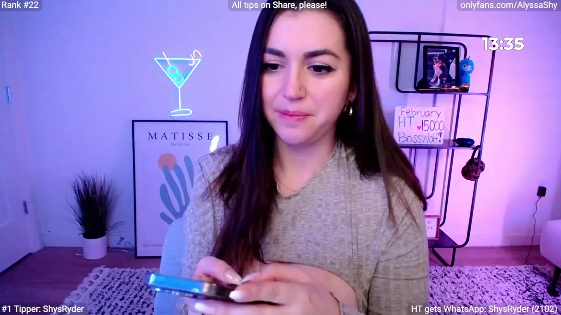 Gallery image thumbnail from AlyssaShy's myfreecams stream on, 02/18/2024, 05:45 image 1 of 20
