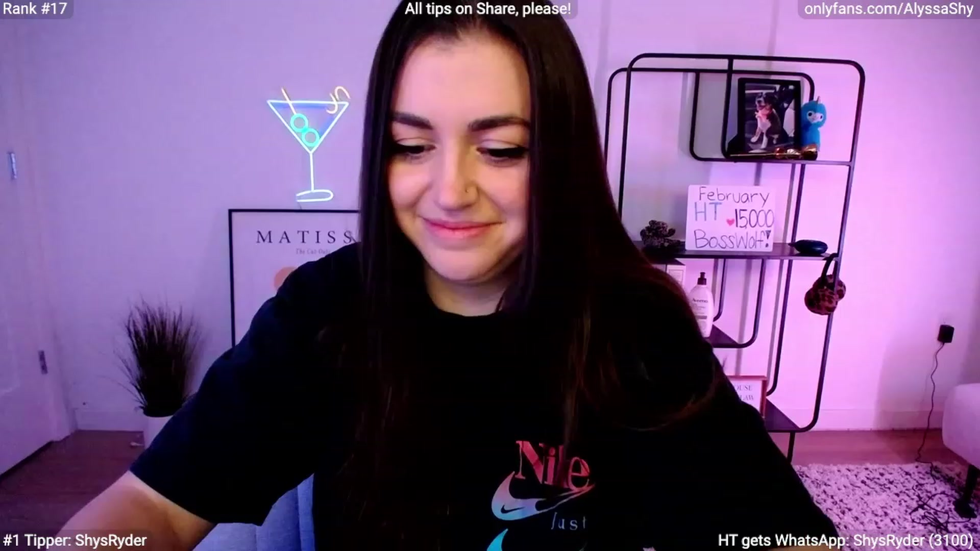 Gallery image thumbnail from AlyssaShy's myfreecams stream on, 02/18/2024, 07:09 image 13 of 20