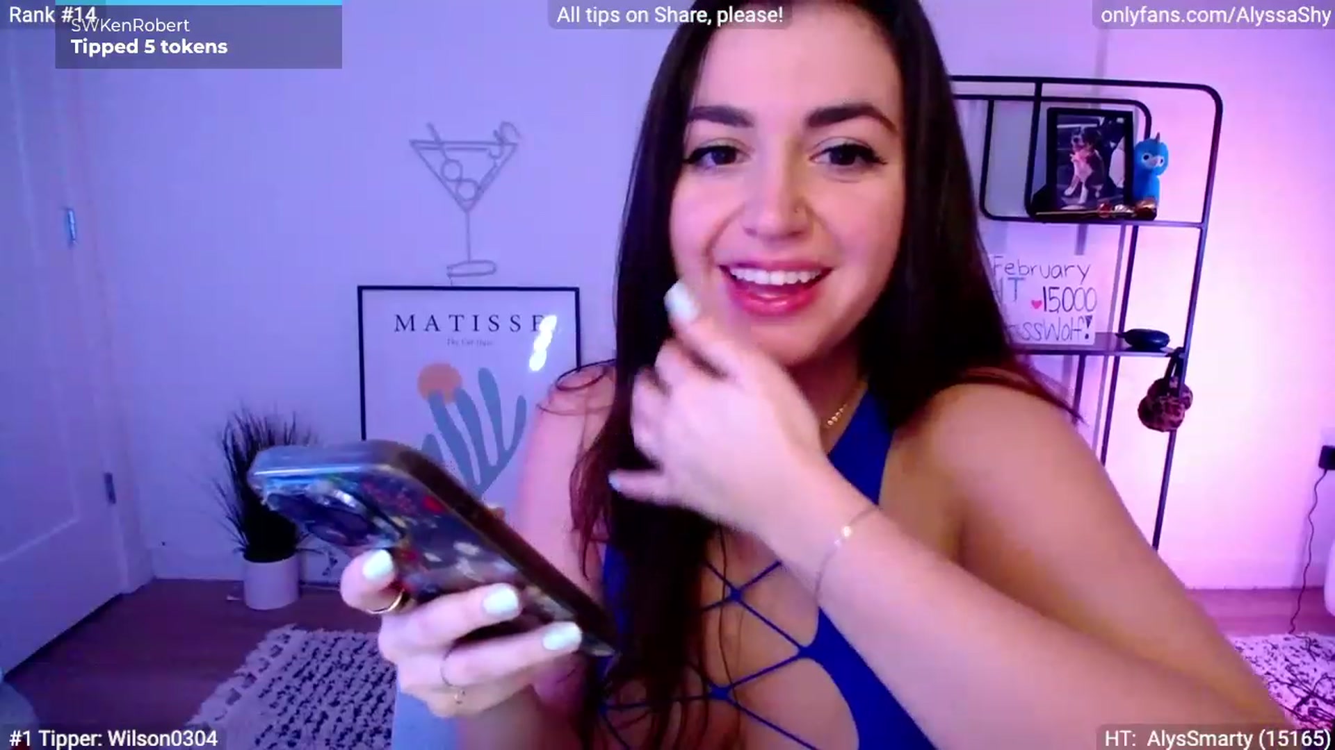 Gallery image thumbnail from AlyssaShy's myfreecams stream on, 02/27/2024, 04:40 image 16 of 20