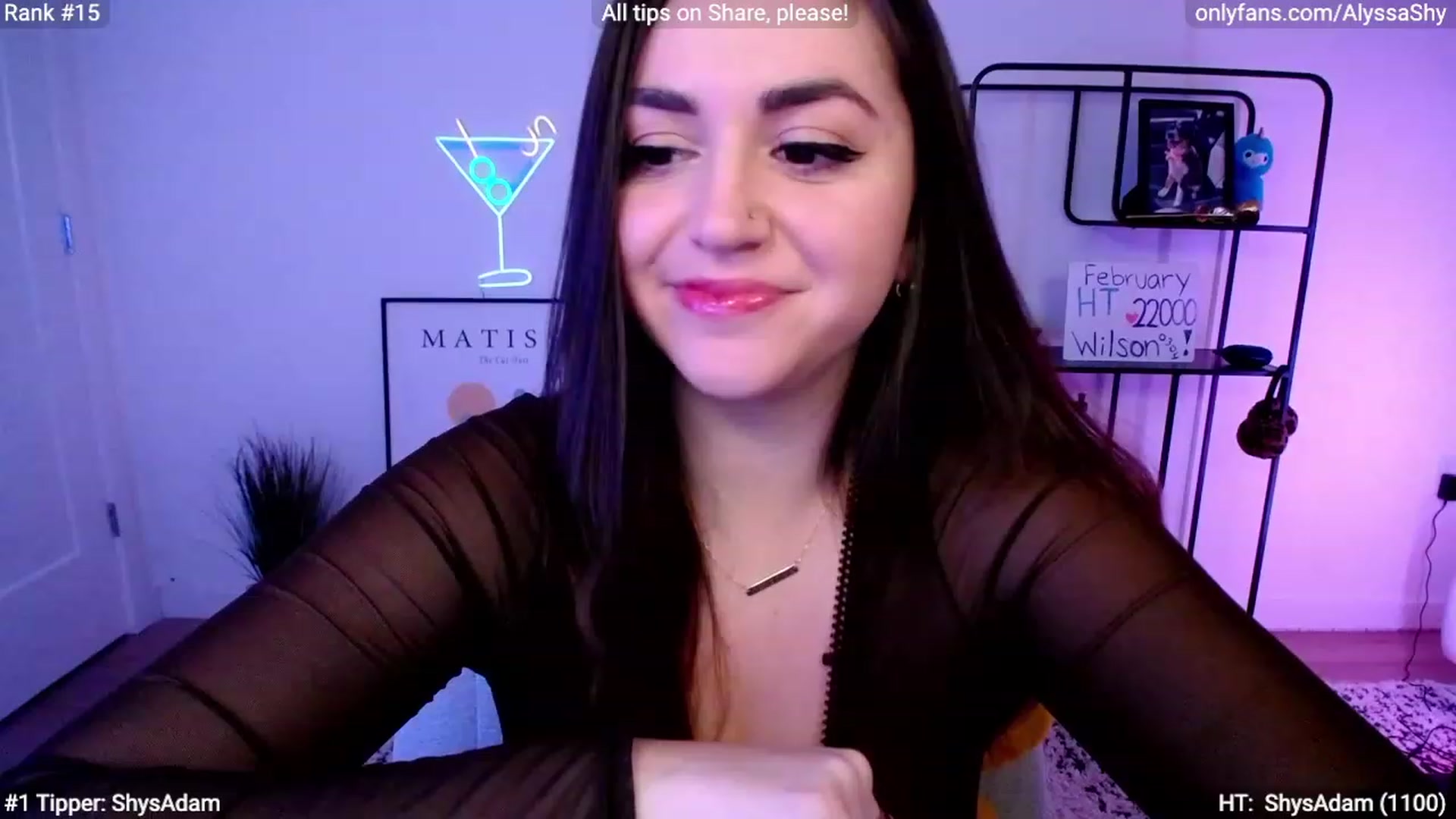 Gallery image thumbnail from AlyssaShy's myfreecams stream on, 02/28/2024, 23:21 image 7 of 20
