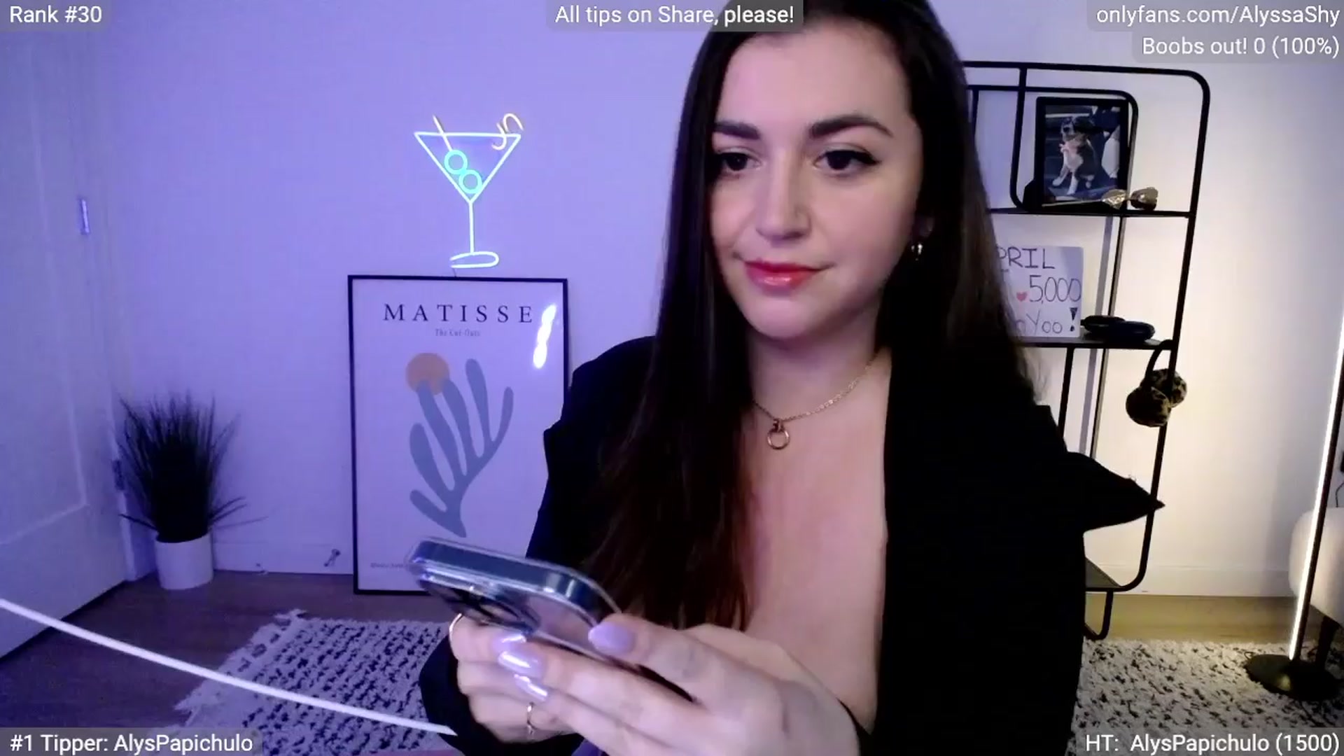Gallery image thumbnail from AlyssaShy's myfreecams stream on, 04/06/2024, 01:28 image 5 of 20