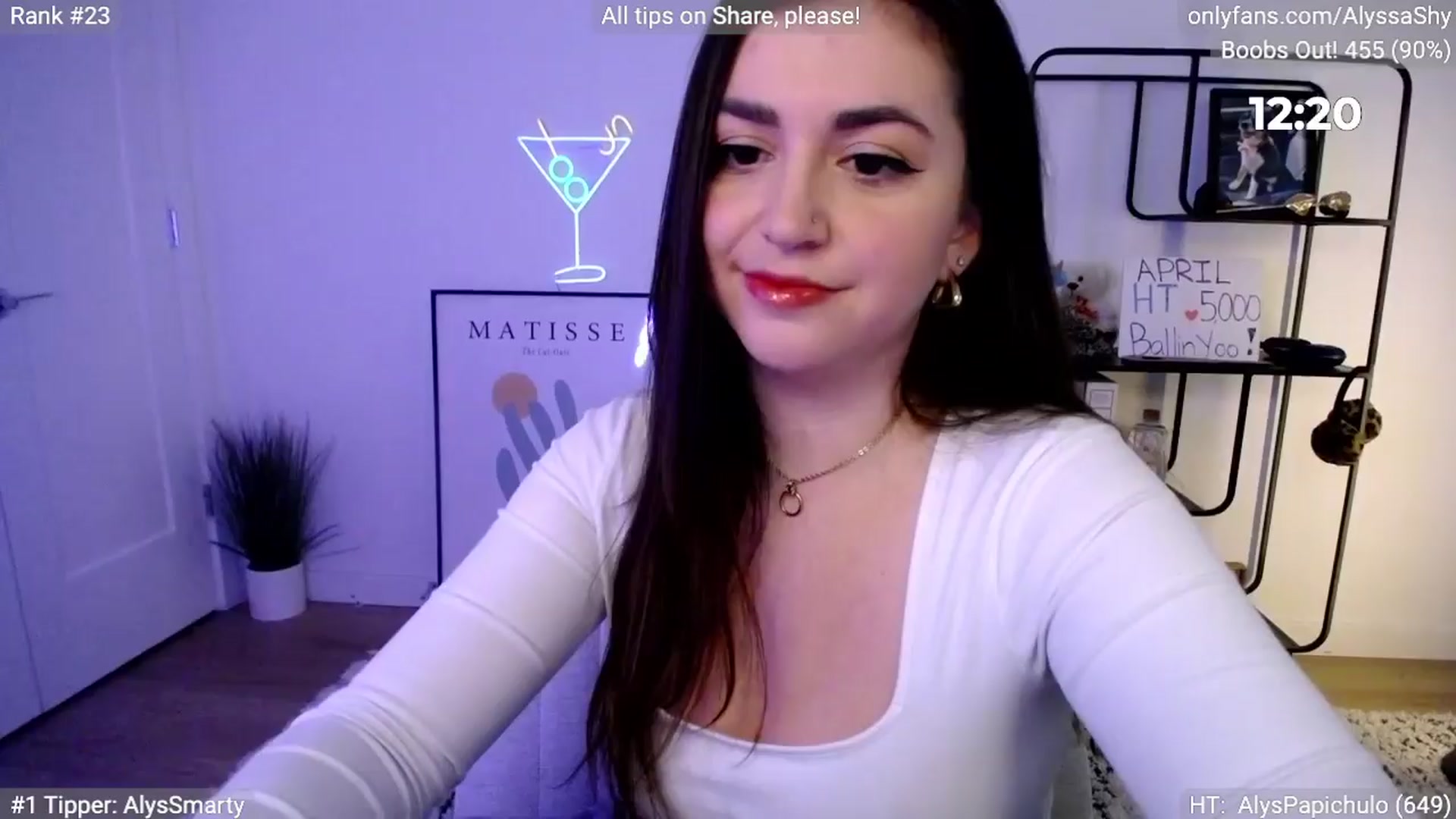 Gallery image thumbnail from AlyssaShy's myfreecams stream on, 04/06/2024, 22:47 image 20 of 20