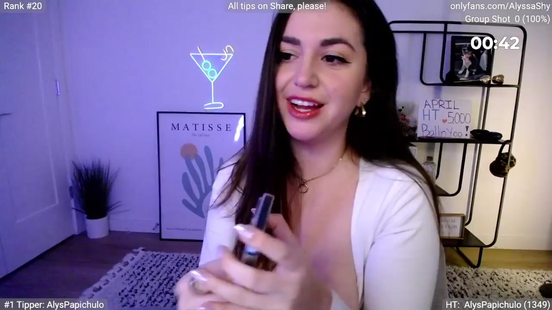 Gallery image thumbnail from AlyssaShy's myfreecams stream on, 04/07/2024, 01:47 image 16 of 20