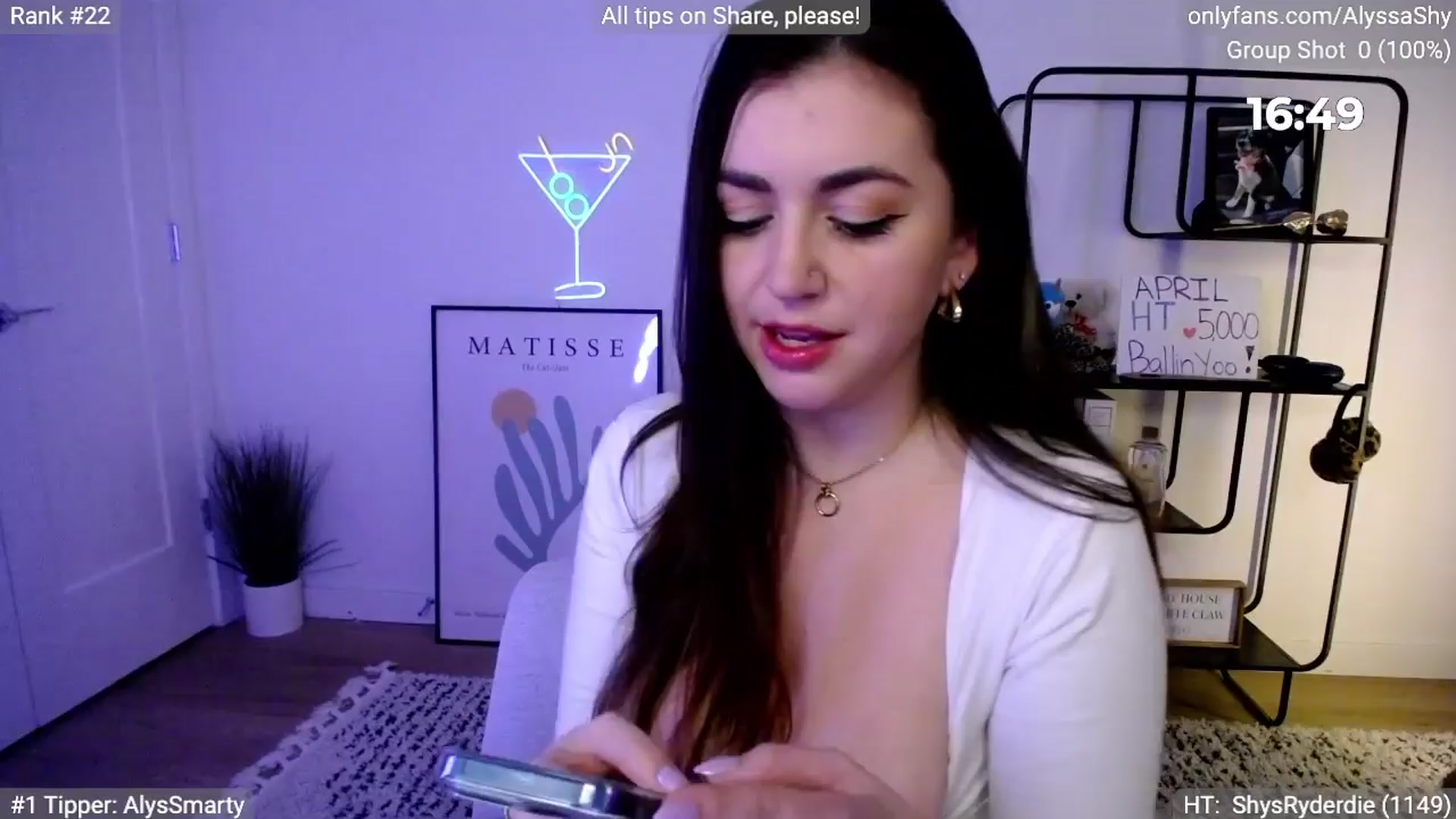 Gallery image thumbnail from AlyssaShy's myfreecams stream on, 04/07/2024, 01:47 image 4 of 20