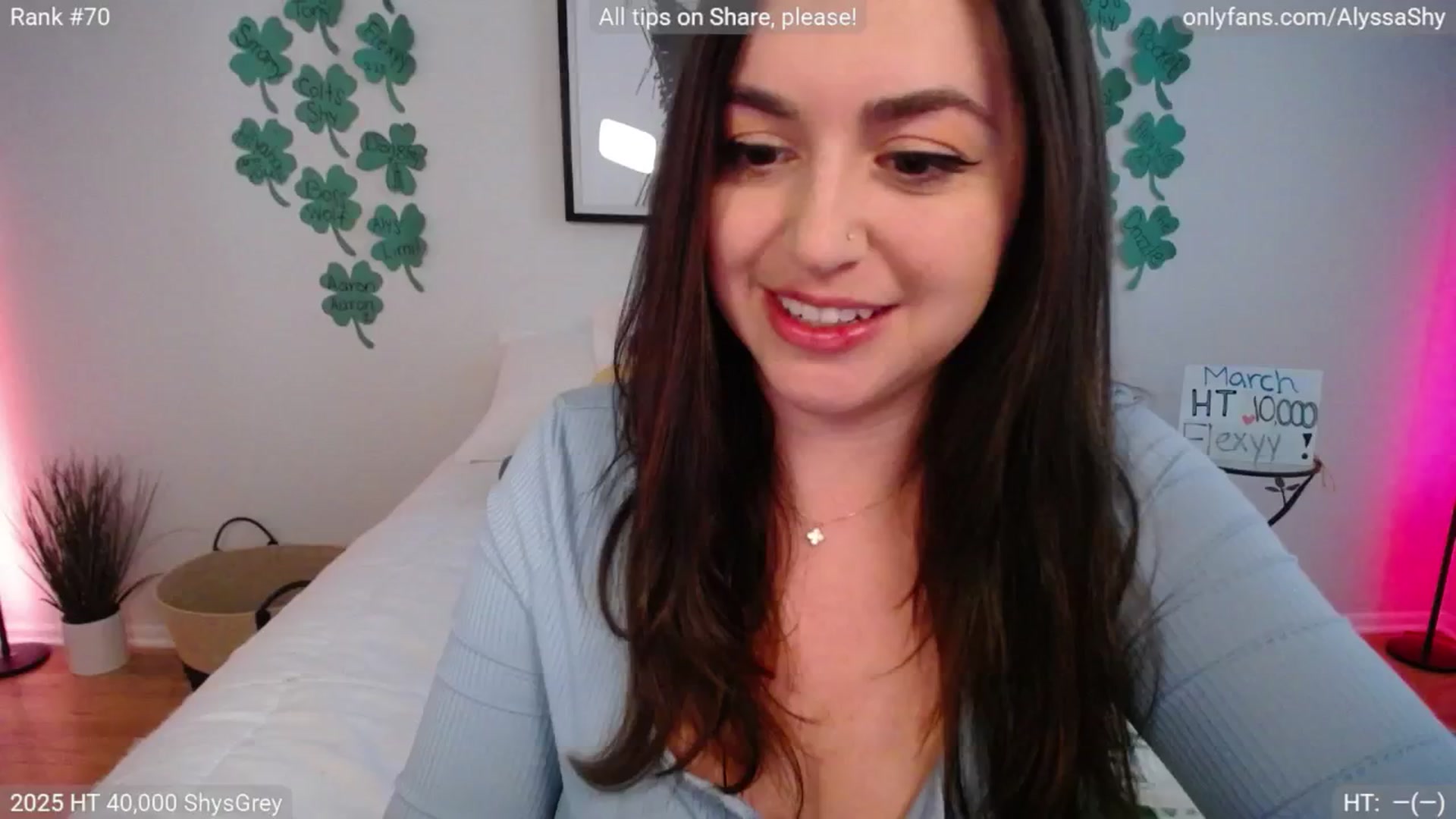 Gallery image thumbnail from AlyssaShy's myfreecams stream on, 03/13/2025, 21:34 image 1 of 20
