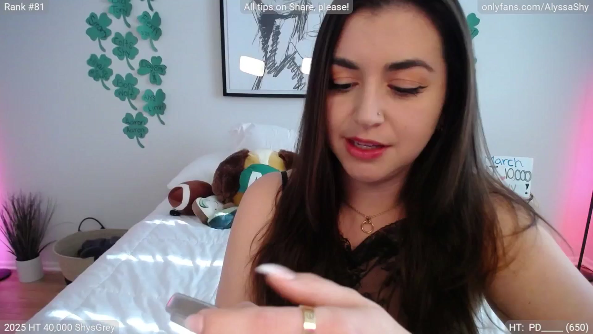 Gallery image thumbnail from AlyssaShy's myfreecams stream on, 03/19/2025, 23:07 image 9 of 20