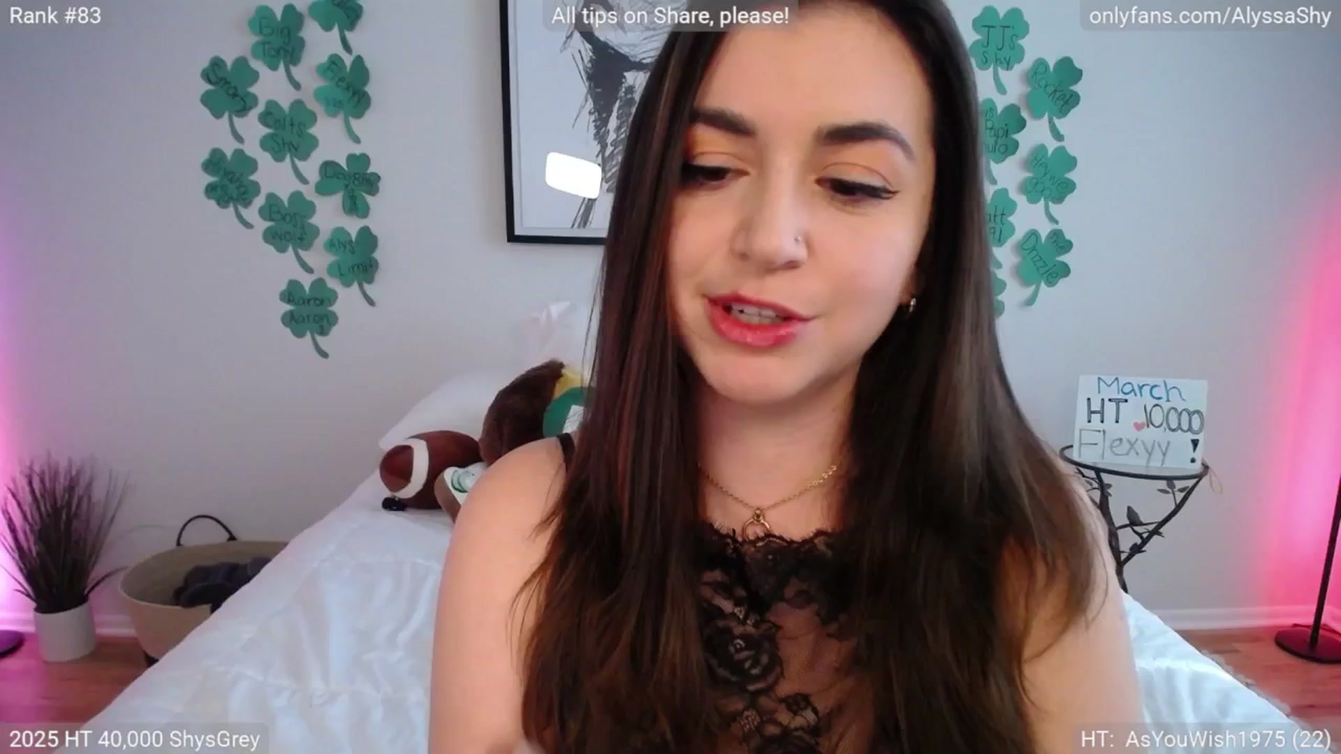 Gallery image thumbnail from AlyssaShy's myfreecams stream on, 03/19/2025, 23:07 image 4 of 20