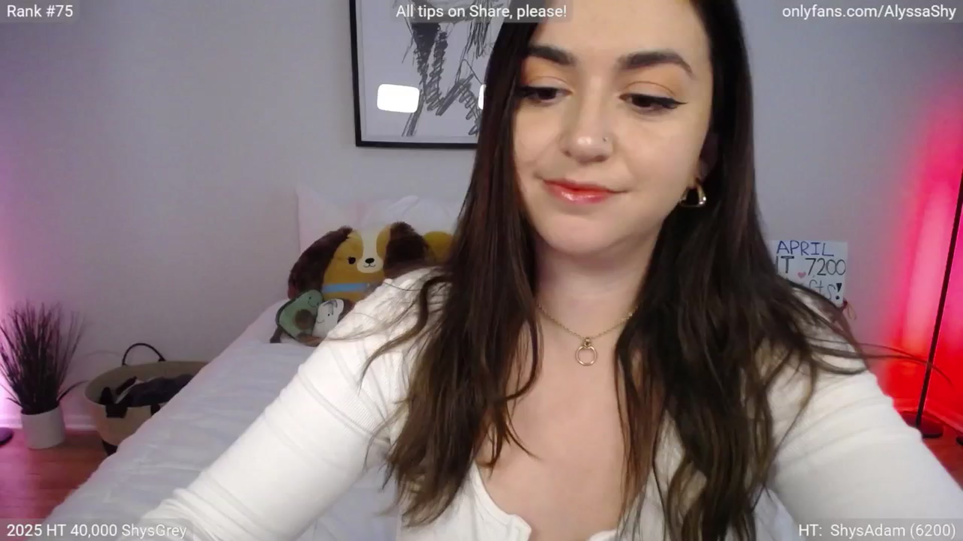 Gallery image thumbnail from AlyssaShy's myfreecams stream on, 04/02/2025, 20:41 image 19 of 20