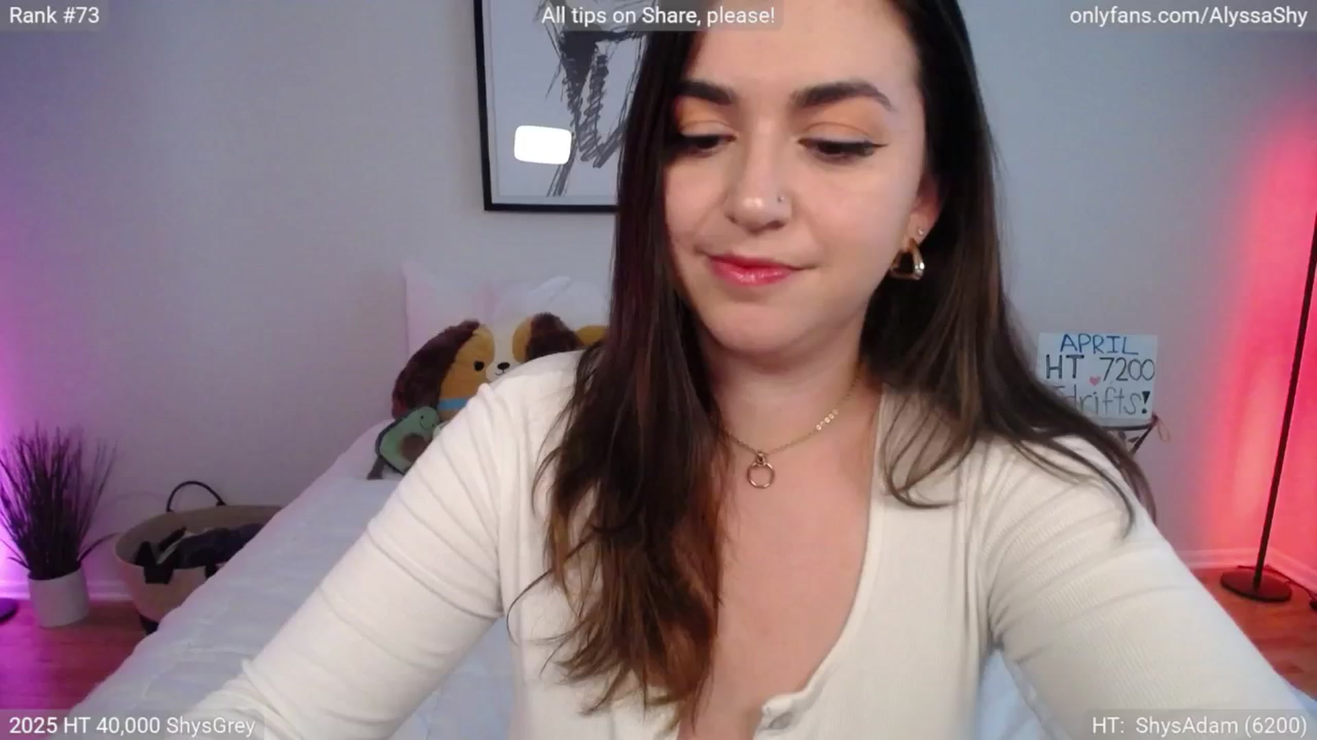 Gallery image thumbnail from AlyssaShy's myfreecams stream on, 04/02/2025, 20:41 image 5 of 20