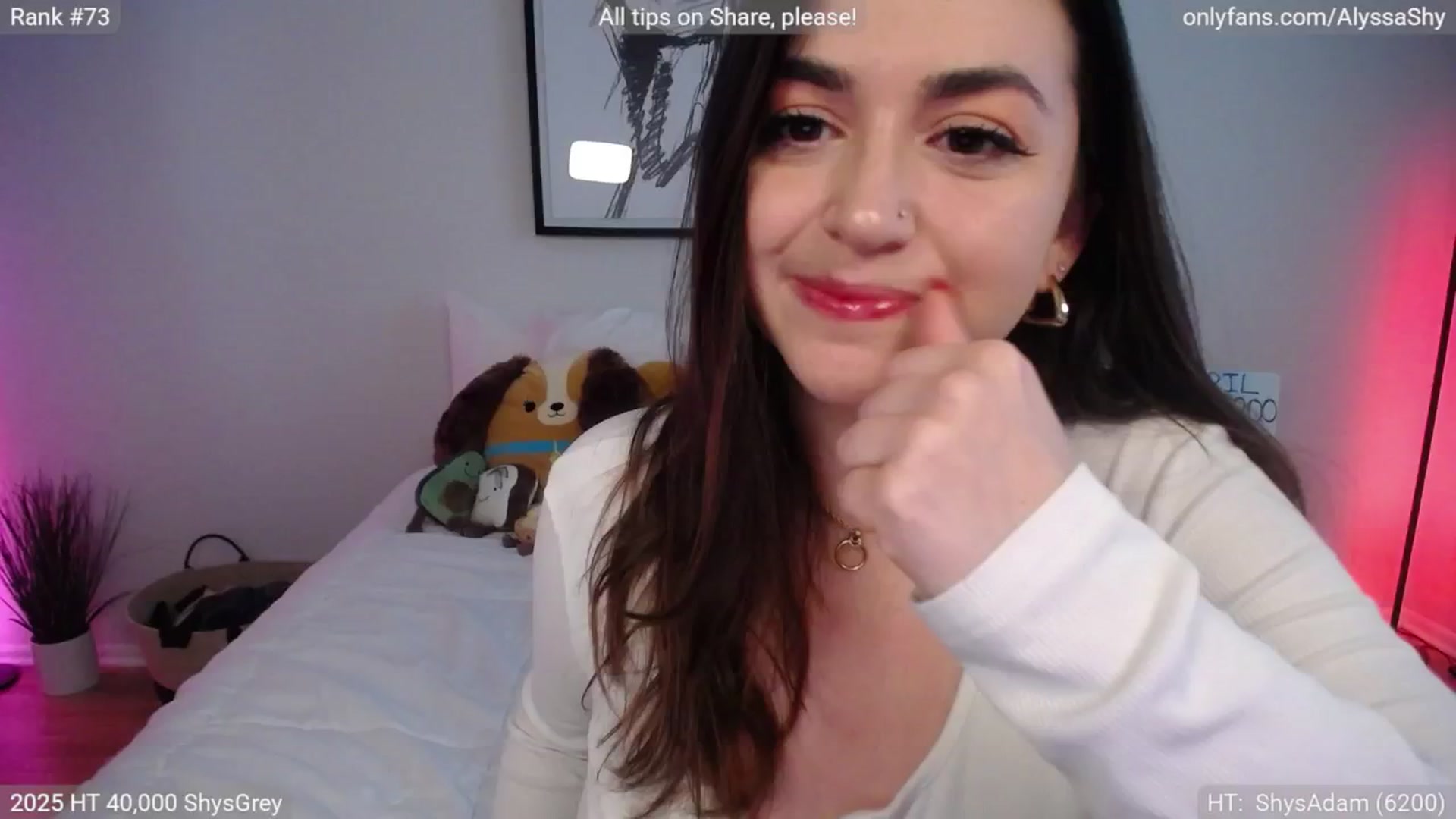 Gallery image thumbnail from AlyssaShy's myfreecams stream on, 04/02/2025, 20:41 image 3 of 20