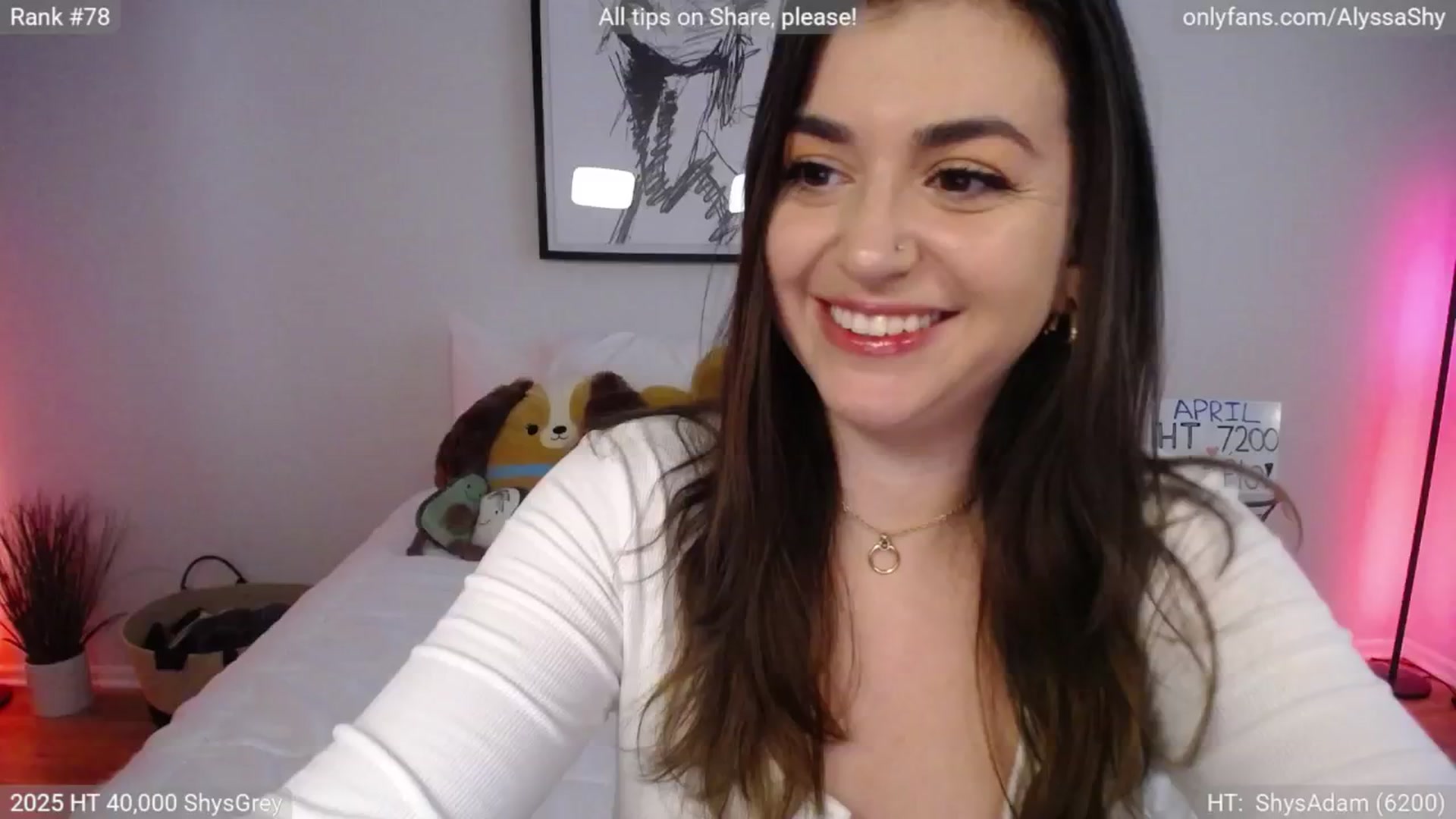 Gallery image thumbnail from AlyssaShy's myfreecams stream on, 04/02/2025, 21:11 image 3 of 20