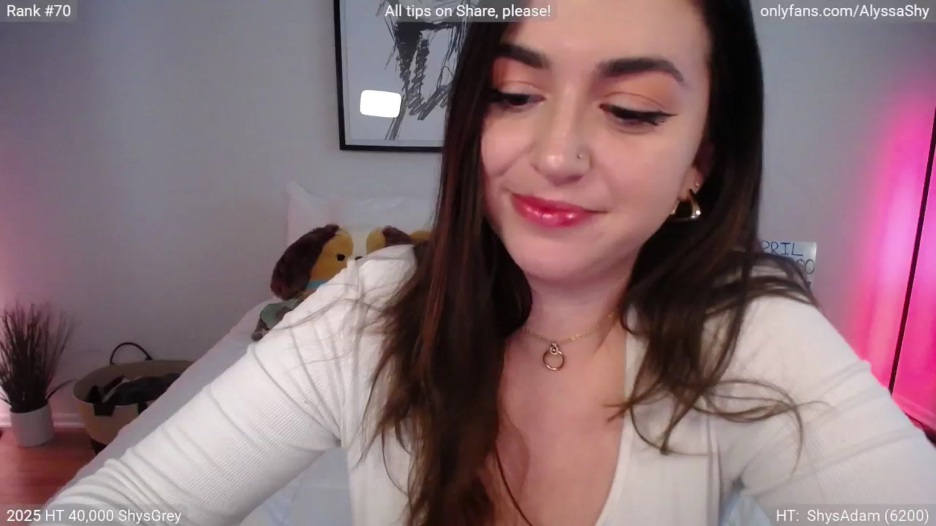 Gallery image thumbnail from AlyssaShy's myfreecams stream on, 04/02/2025, 22:32 image 1 of 20
