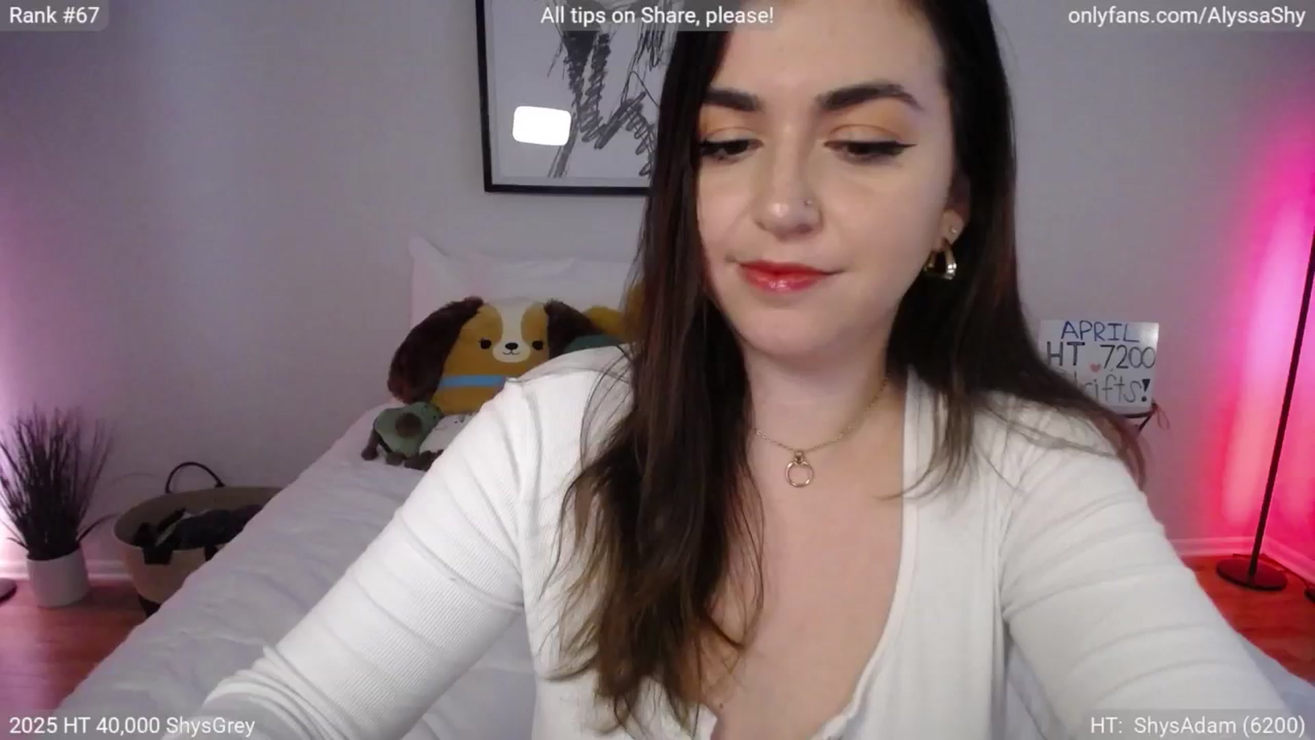 Gallery image thumbnail from AlyssaShy's myfreecams stream on, 04/02/2025, 22:32 image 13 of 20