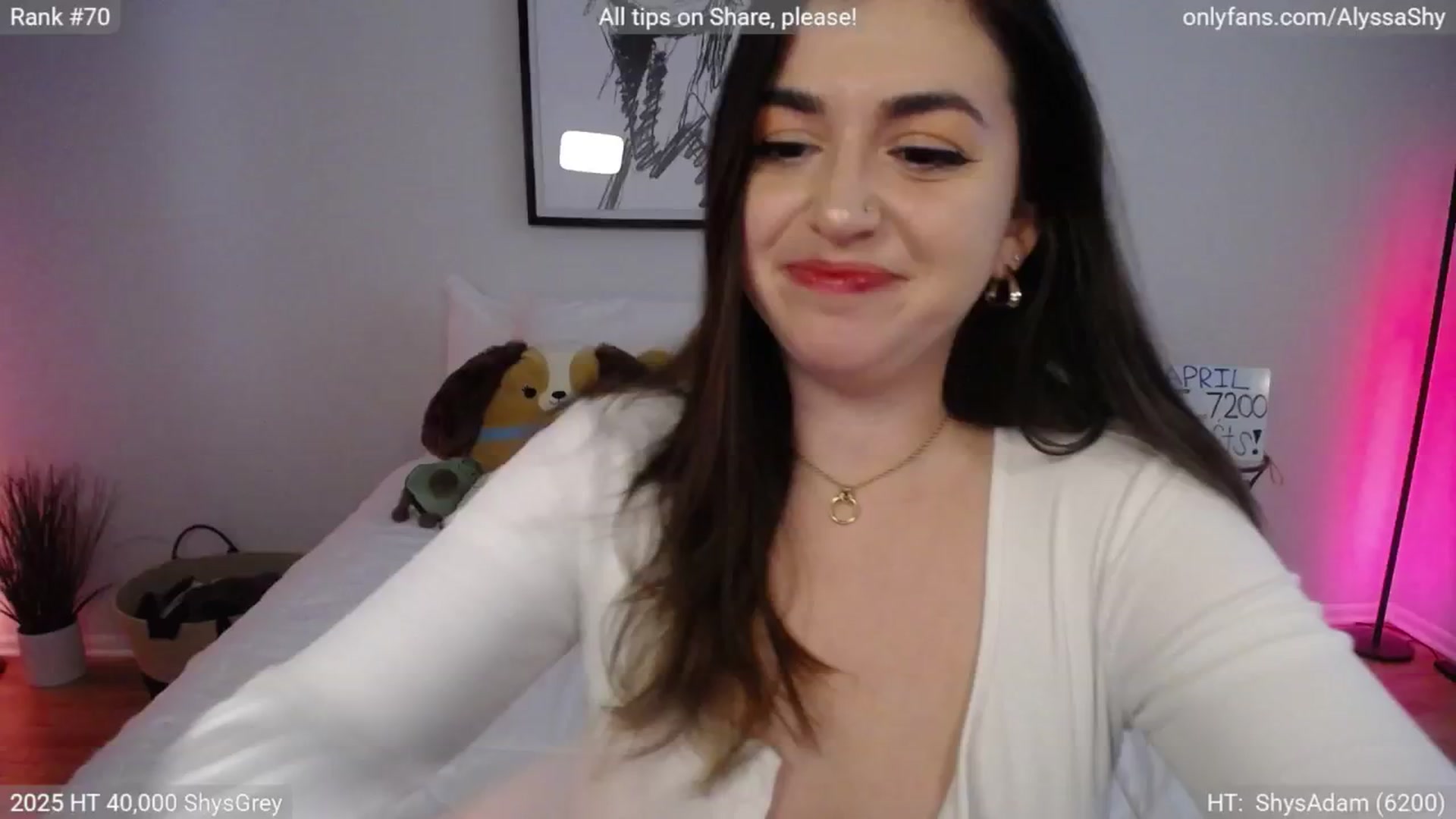 Gallery image thumbnail from AlyssaShy's myfreecams stream on, 04/02/2025, 22:32 image 2 of 20