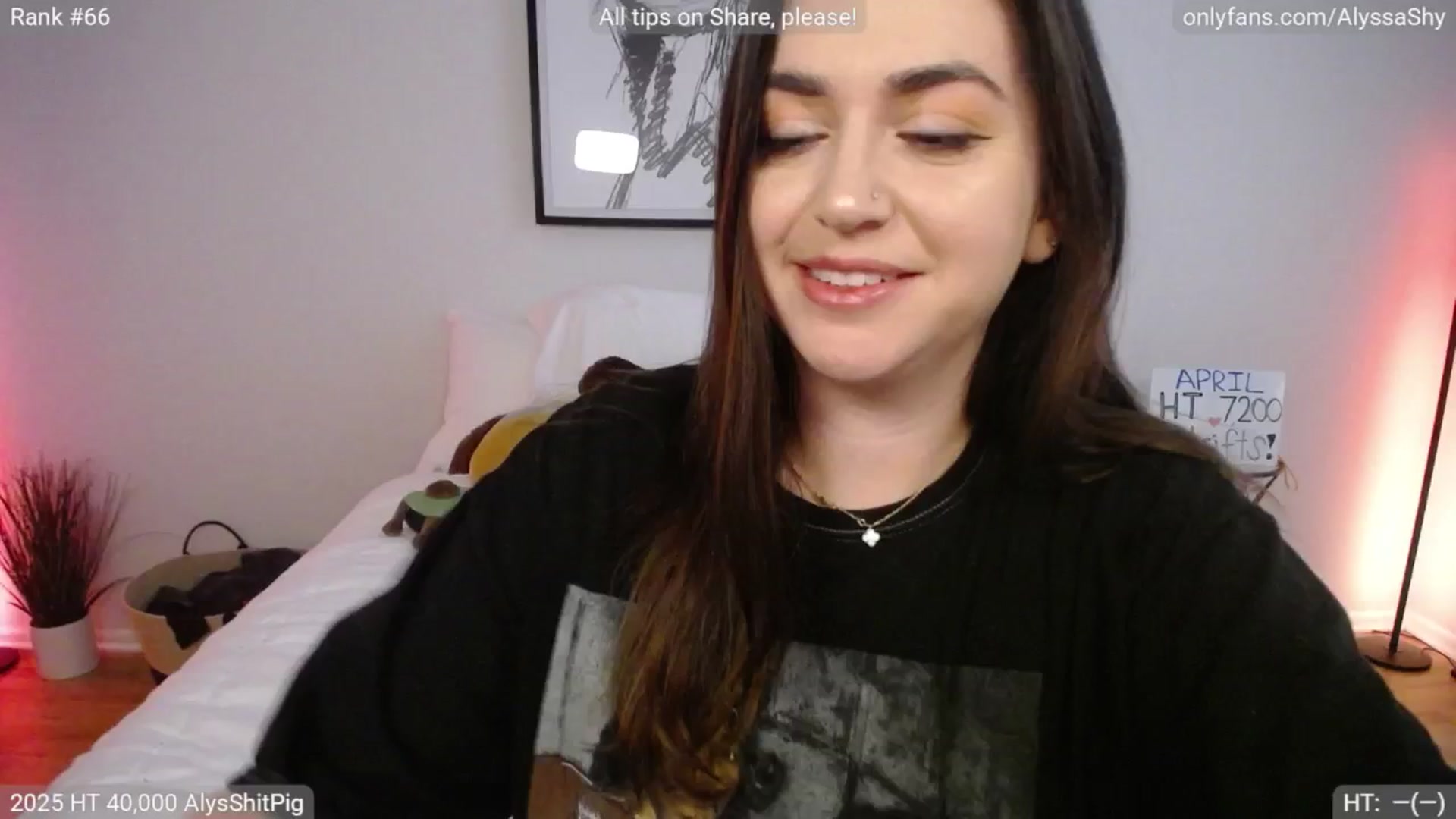 Gallery image thumbnail from AlyssaShy's myfreecams stream on, 04/06/2025, 22:56 image 1 of 20