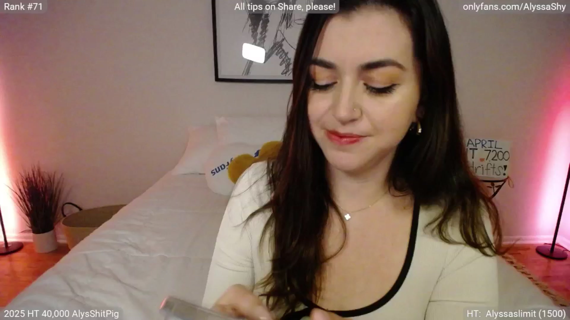 Gallery image thumbnail from AlyssaShy's myfreecams stream on, 04/12/2025, 03:50 image 12 of 20