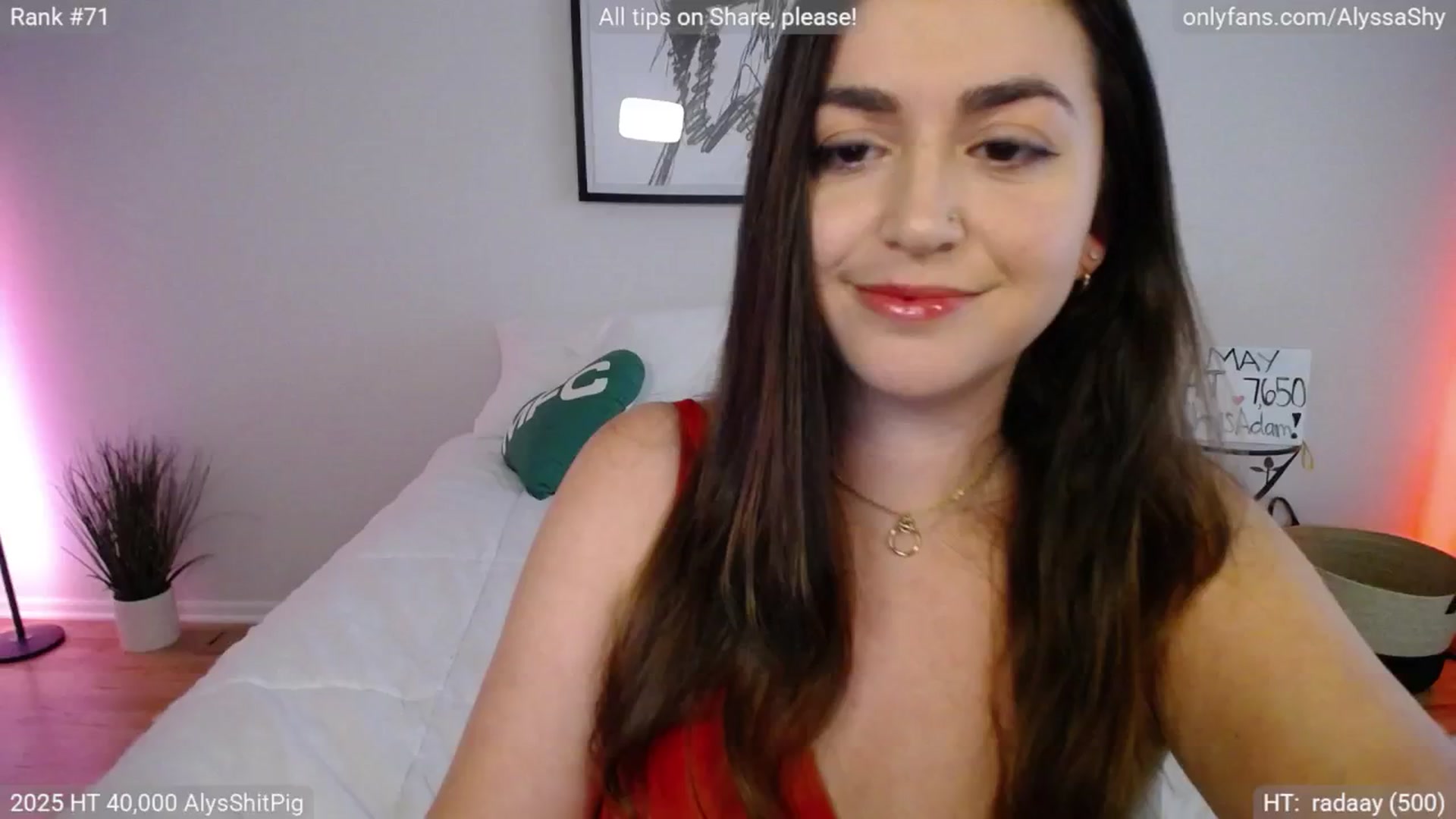 Gallery image thumbnail from AlyssaShy's myfreecams stream on, 05/29/2025, 23:05 image 8 of 20
