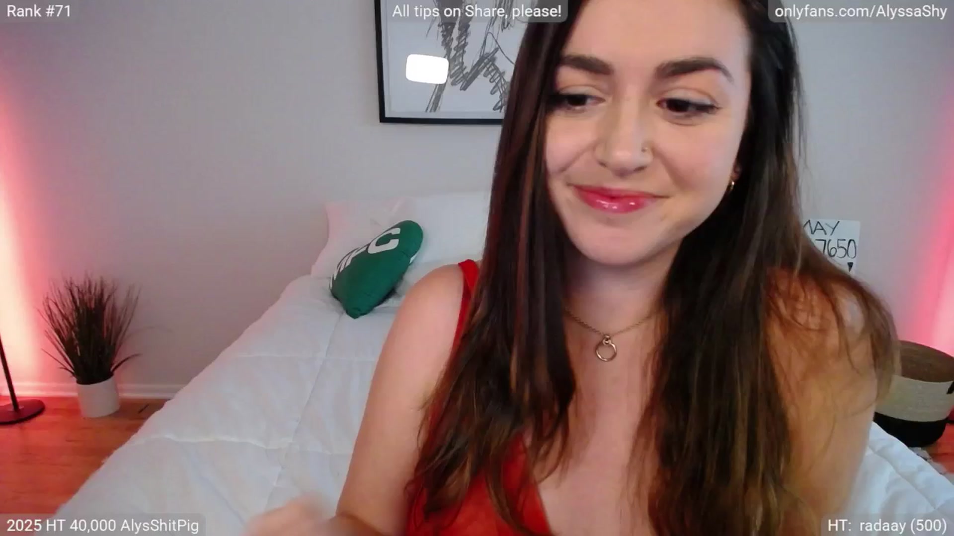 Gallery image thumbnail from AlyssaShy's myfreecams stream on, 05/29/2025, 23:05 image 7 of 20
