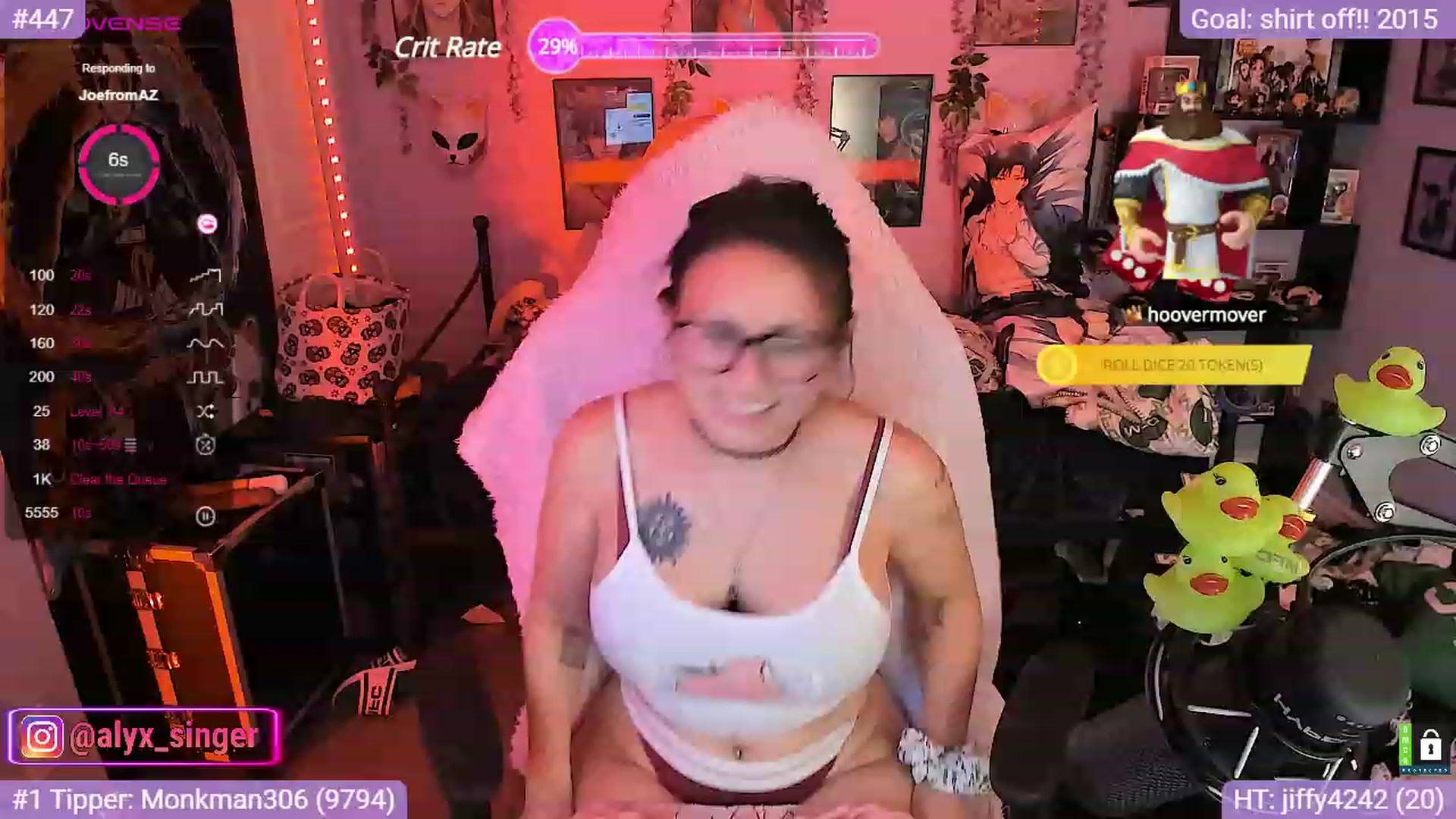 Gallery image thumbnail from Alyx_Singer's myfreecams stream on, 10/16/2023, 19:15 image 20 of 20