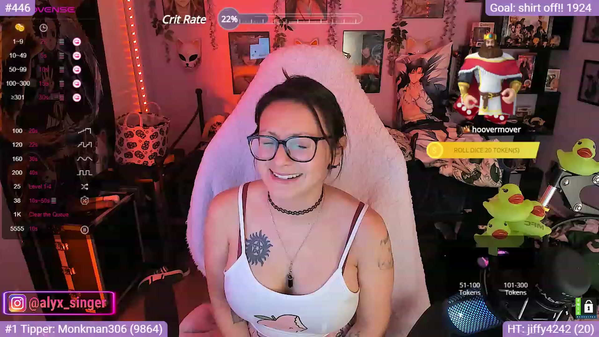 Gallery image thumbnail from Alyx_Singer's myfreecams stream on, 10/16/2023, 22:43 image 4 of 20